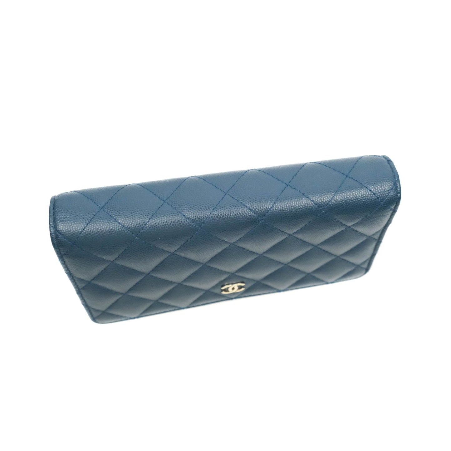 Chanel Quilted Wallet on Chain WOC Dark Blue Caviar Gold Hardware