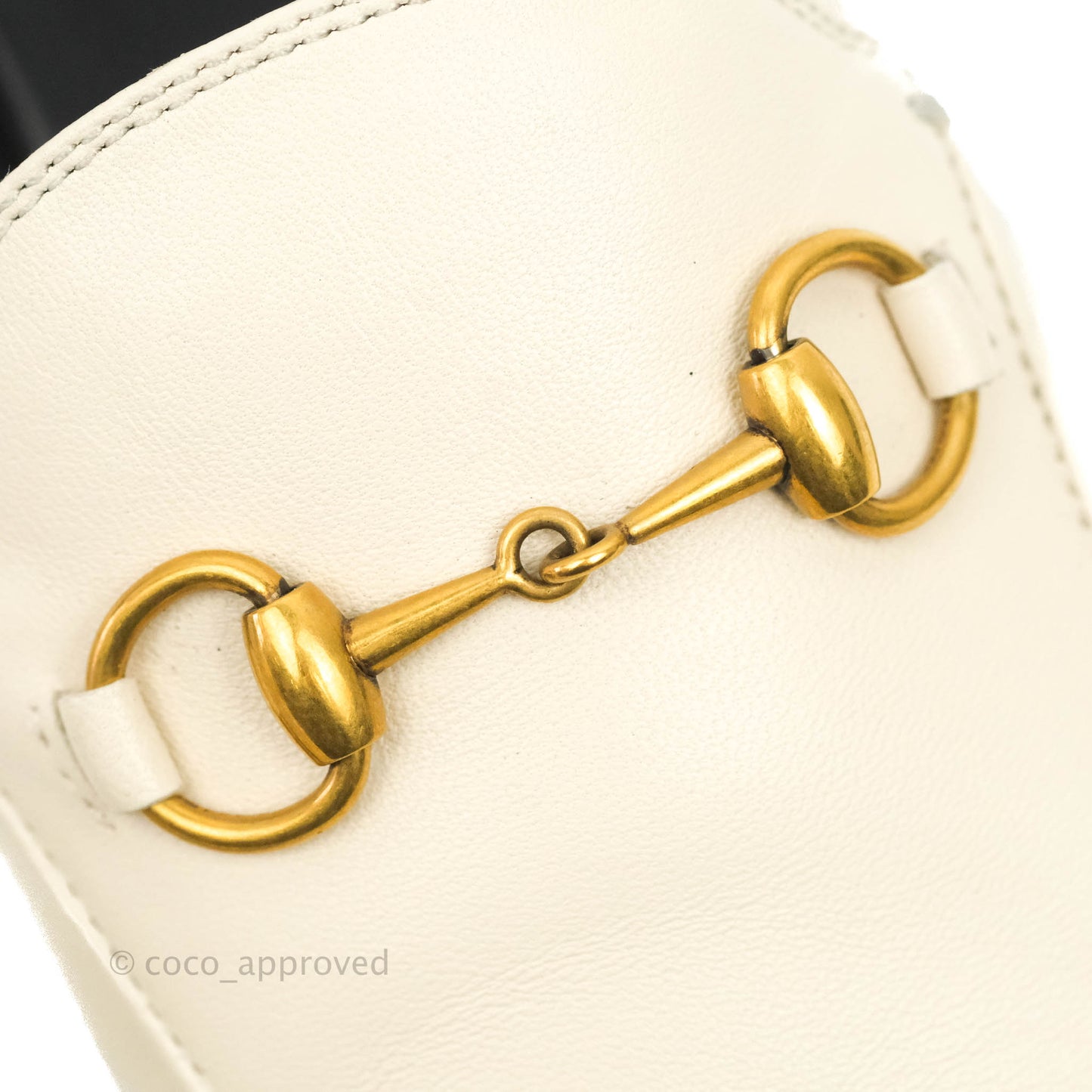 Gucci Horsebit Loafer White Leather Size 36