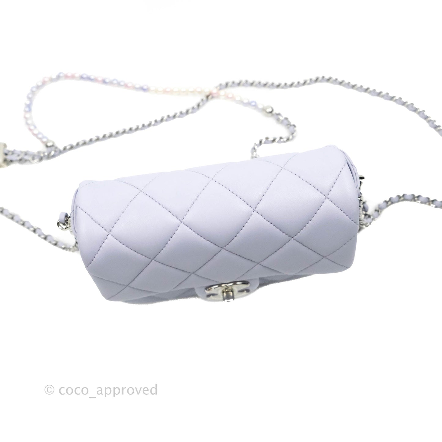 Chanel Quilted My Perfect Mini With Pearl Lilac Lambskin Silver Hardware