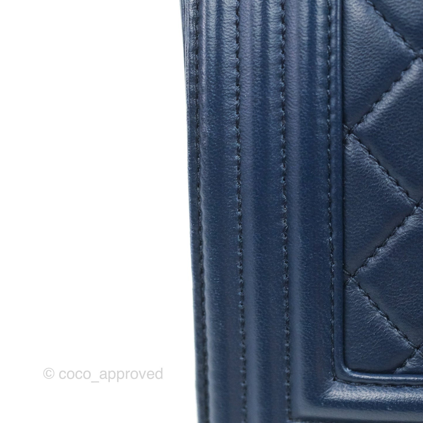 Chanel Quilted Medium Boy Navy Lambskin Aged Gold Hardware
