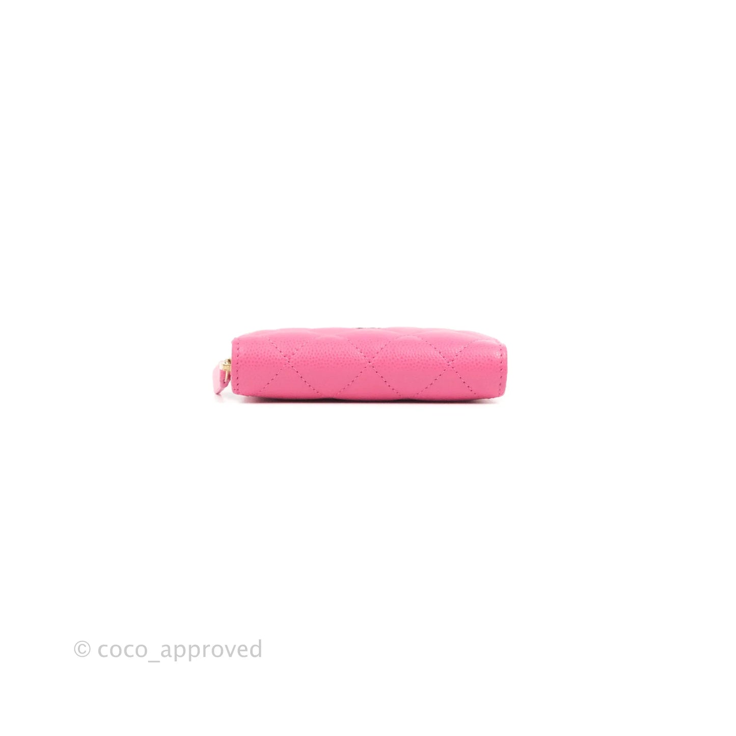 Chanel Classic Zipped Coin Purse Pink Caviar Gold Hardware