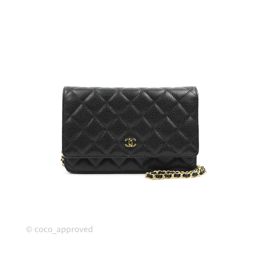 Chanel Quilted Classic WOC Black Caviar Gold Hardware