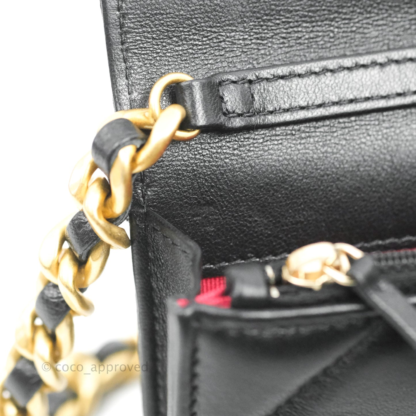 Chanel 19 Mini Clutch with Chain Black Lambskin Mixed Hardware