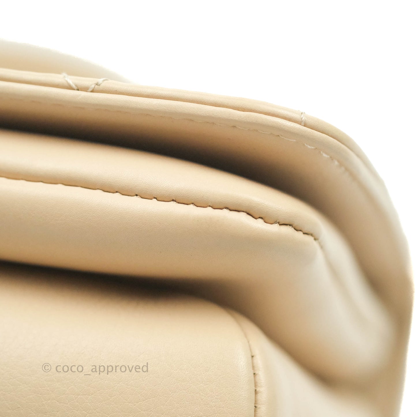 Chanel Small Gold Top Handle Bag Light Beige Lambskin Aged Gold Hardware