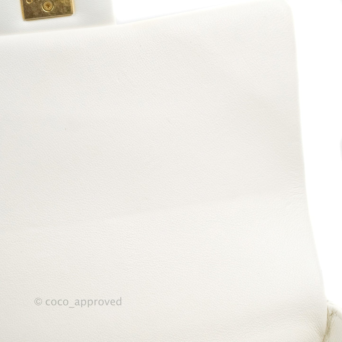 Chanel Quilted My Perfect Mini With Pearl White Lambskin Aged Gold Hardware