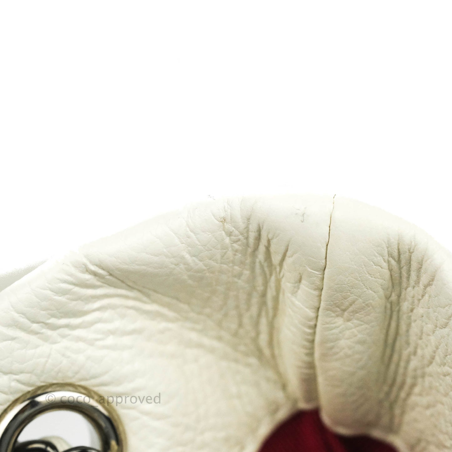 Chanel Small Gabrielle Drawstring Bag White Black Calfskin