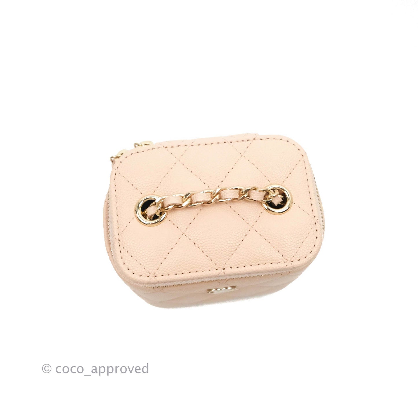 Chanel Classic Mini Vanity With Chain Light Pink Caviar Gold Hardware