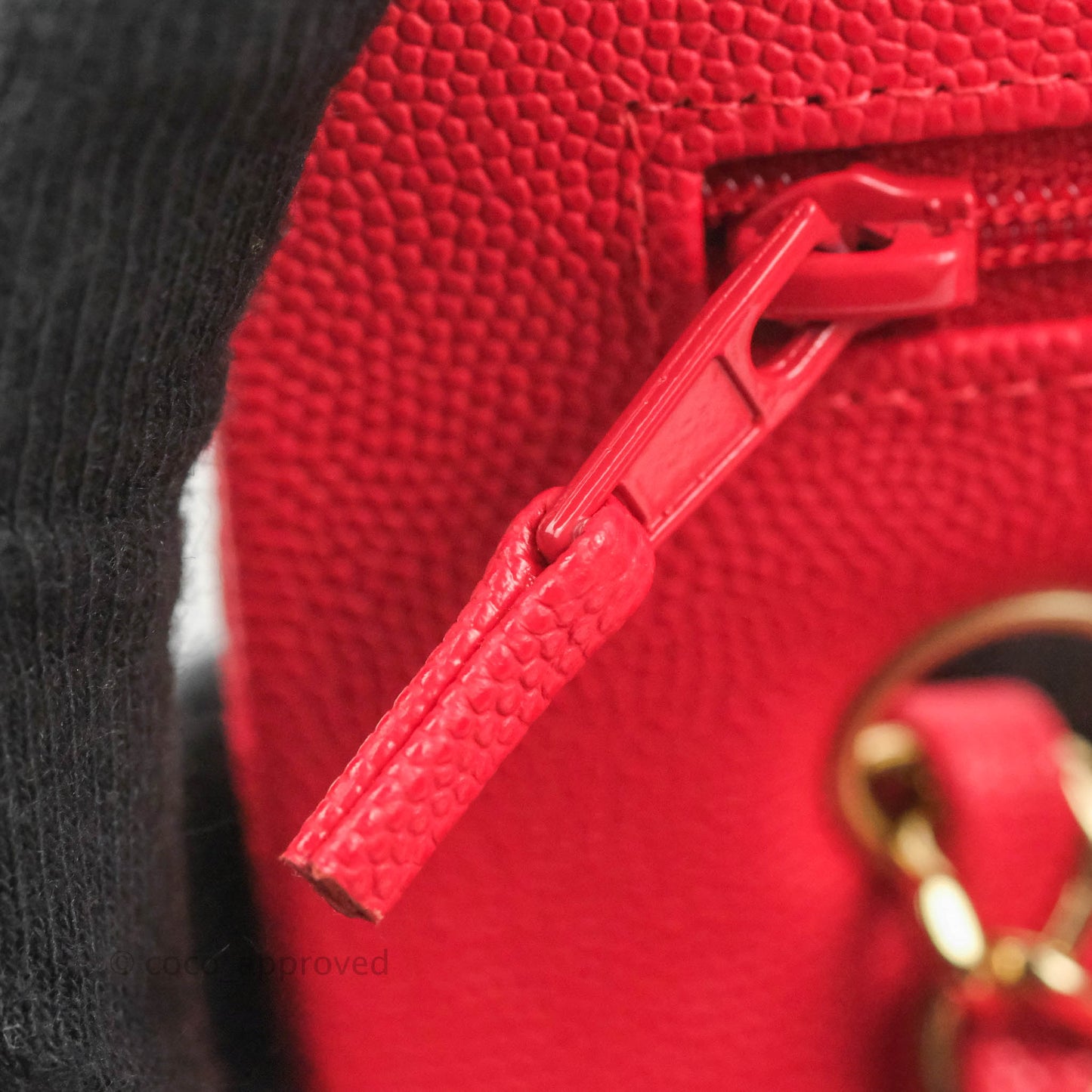 Chanel Small Classic Quilted Flap Red Caviar Gold Hardware