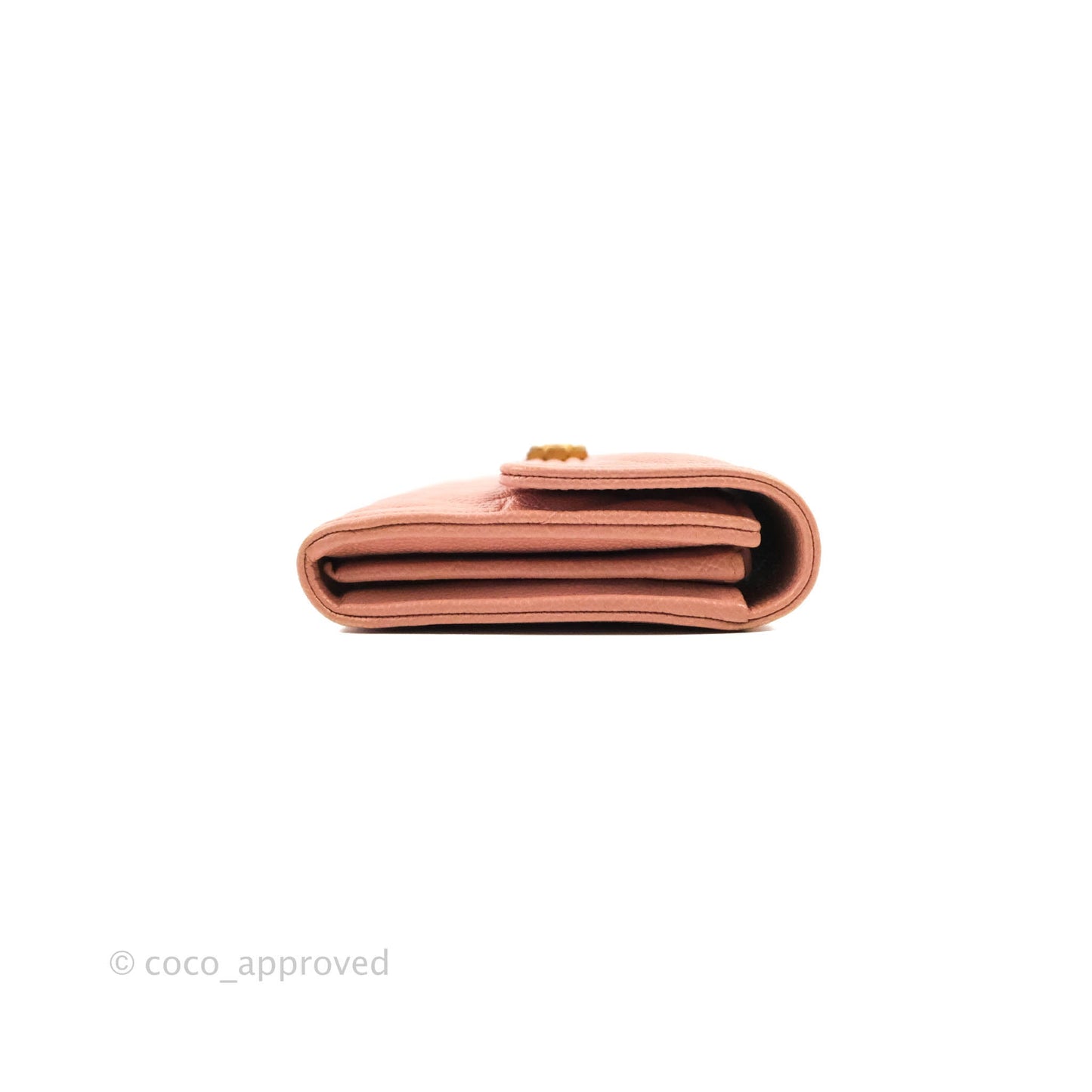 Chanel Quilted Boy Flap Long Wallet Pink Caviar Aged Gold Hardware
