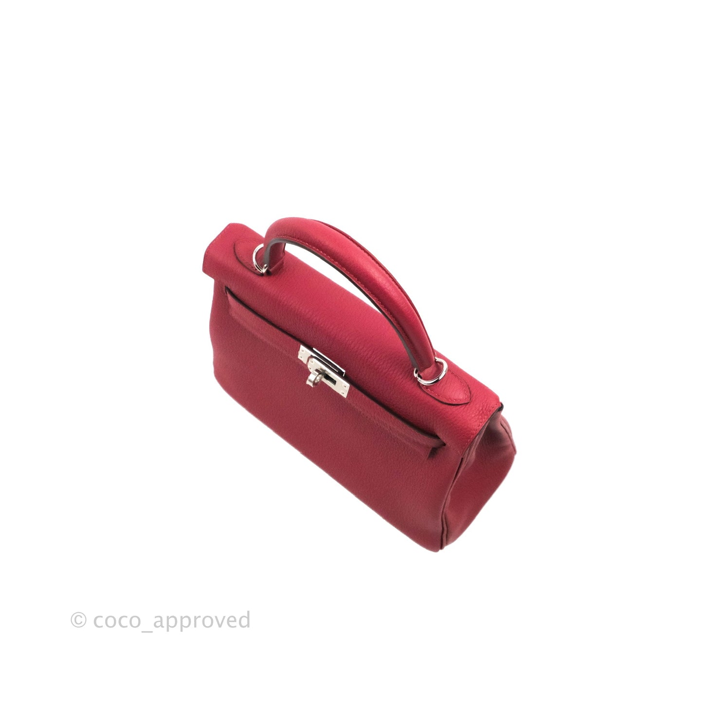 DM/email us to purchase - Hermes Kelly Retourne 25 Togo Rouge Grenat K1 Palladium Hardware