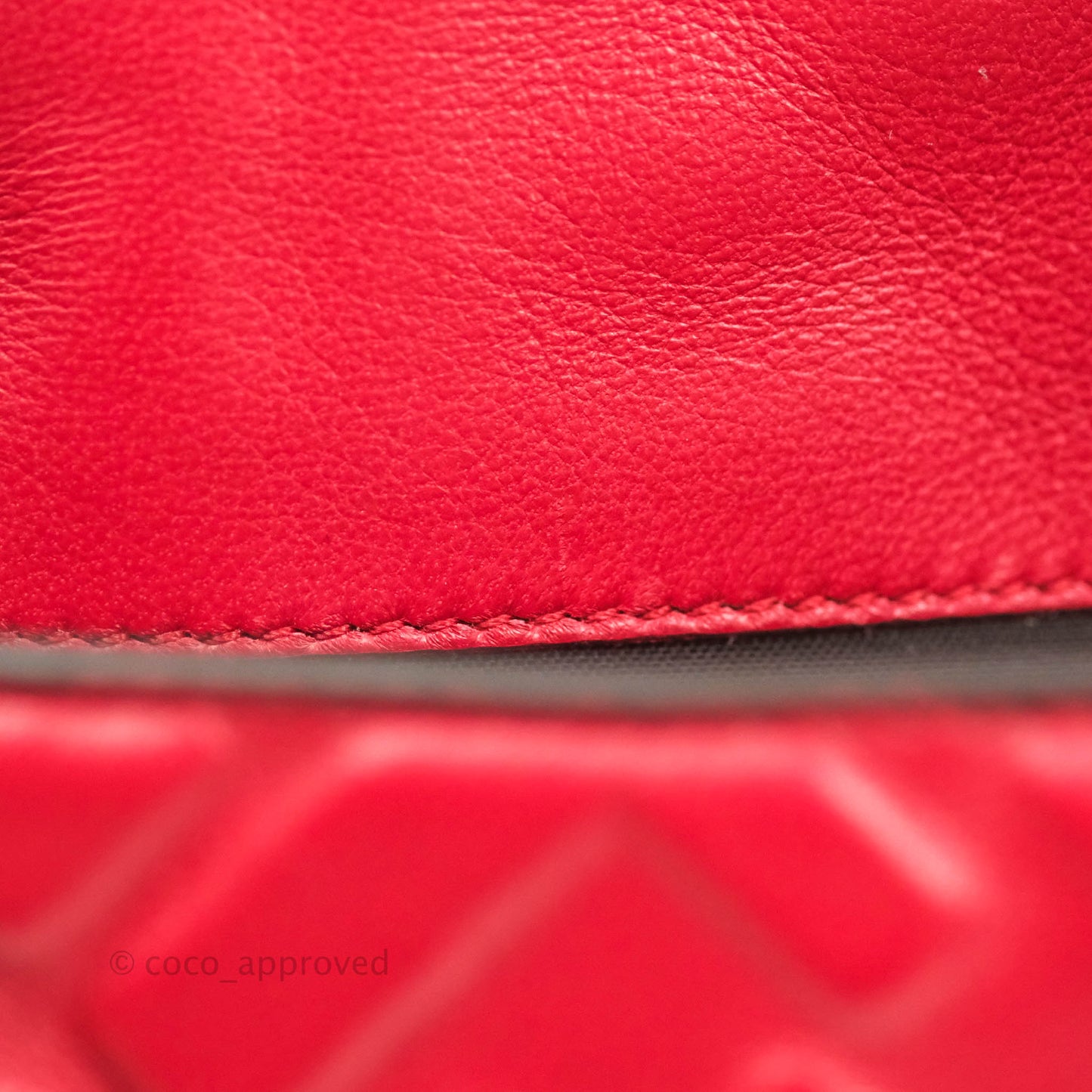 Fendi Nappa FF 1974 Embossed Mini Baguette Red