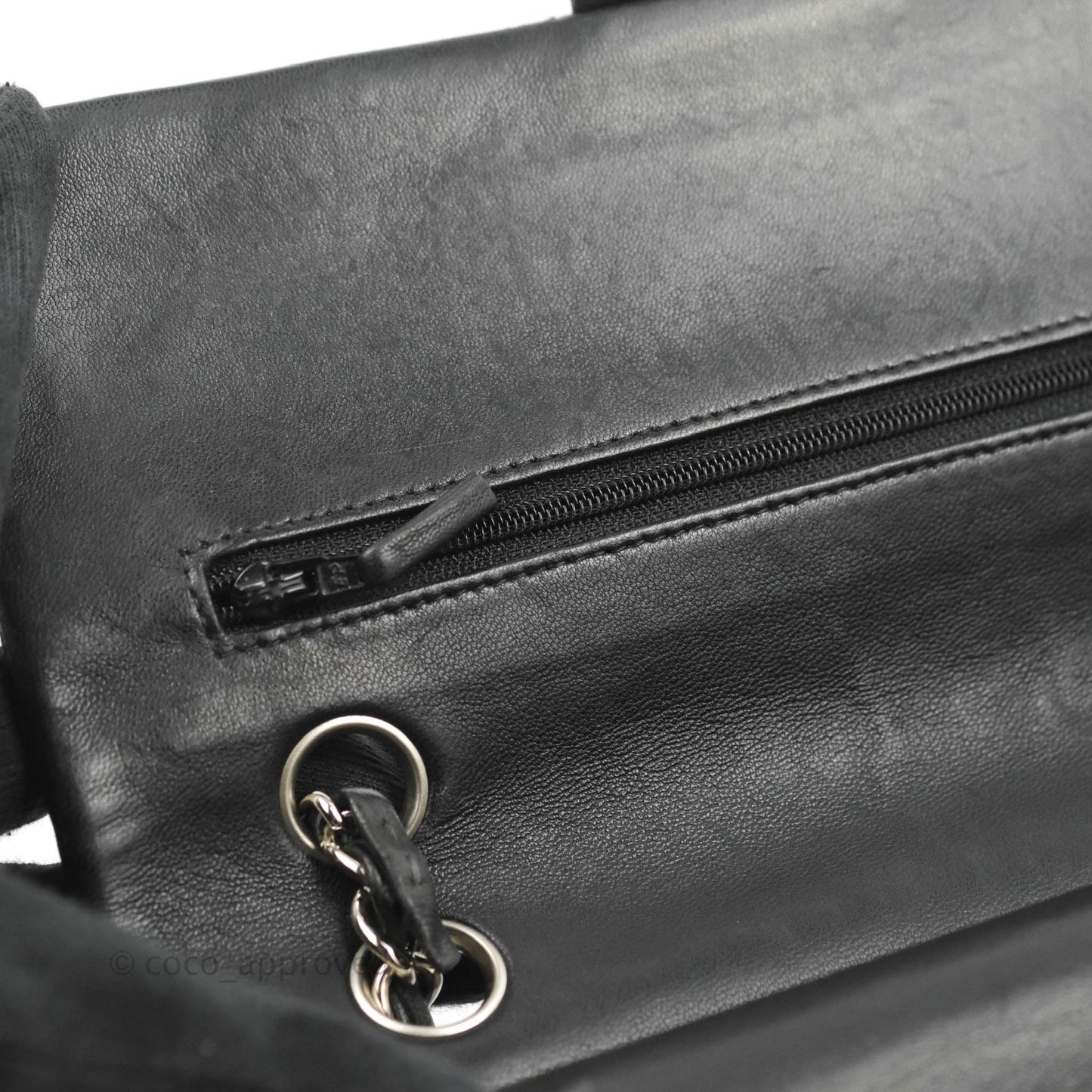 Chanel Medium Classic Quilted Flap Black Lambskin Silver Hardware