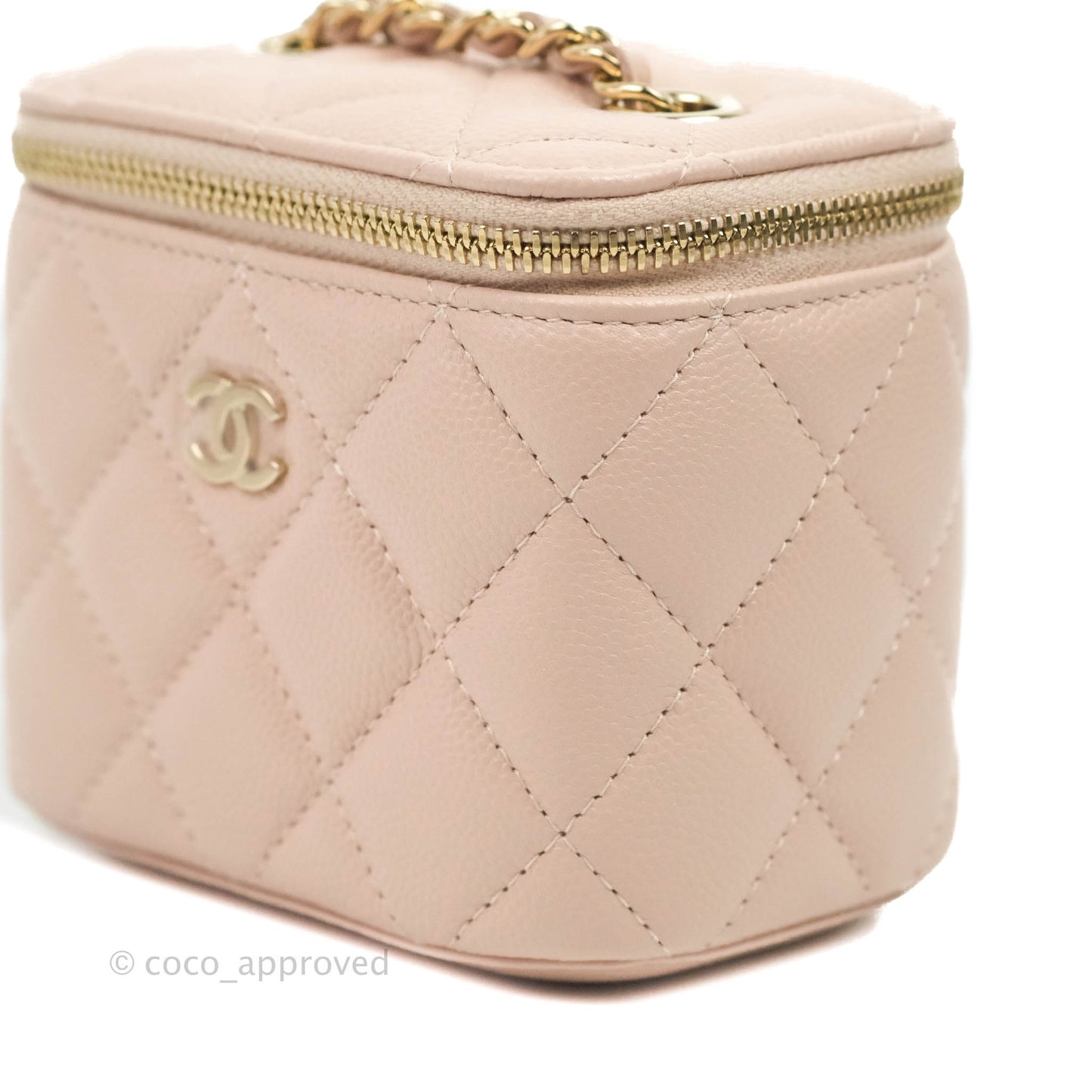 Chanel Mini Vanity With Chain Rose Clair Pink Caviar Gold Hardware