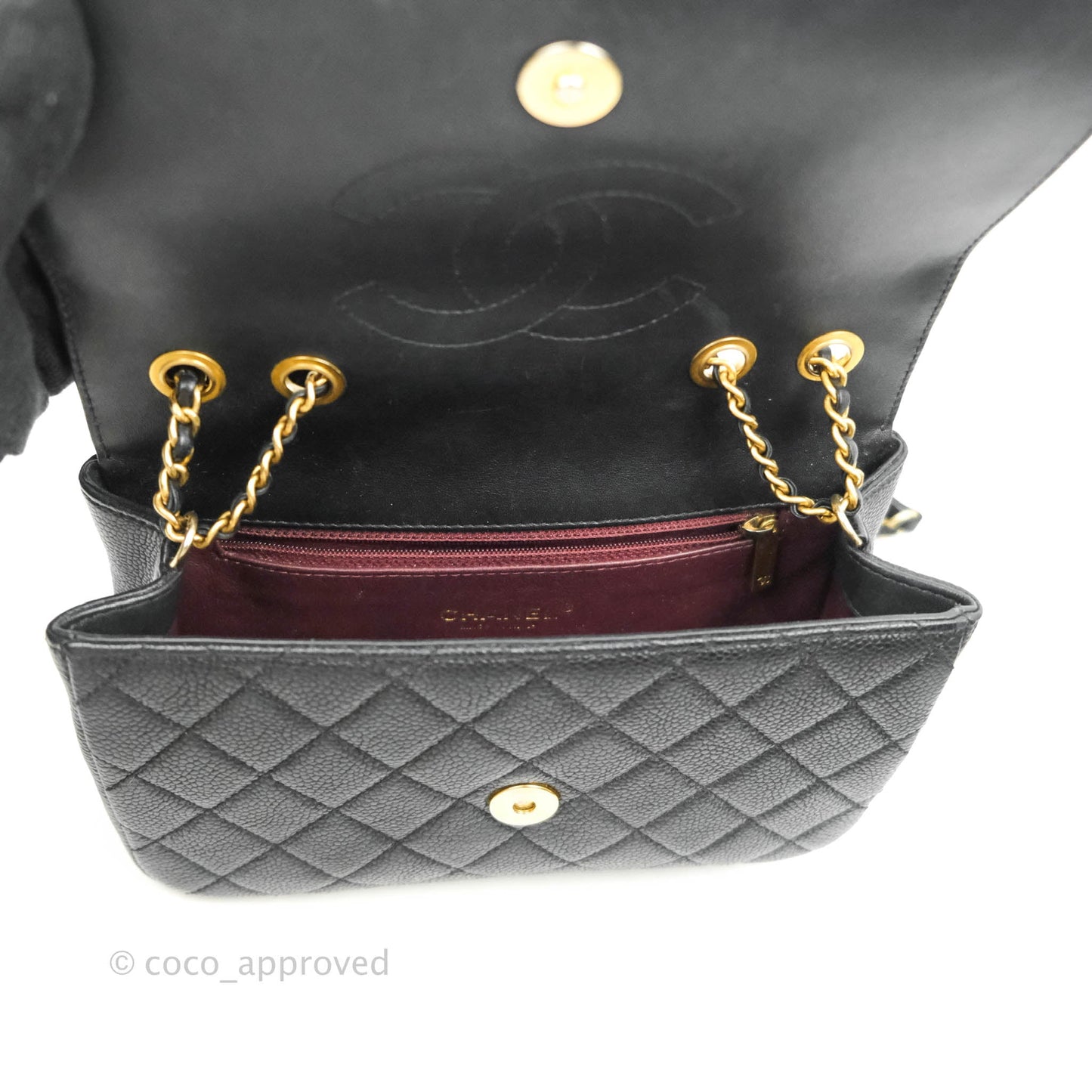 Chanel Quilted Small CC Filigree Flap Black Caviar