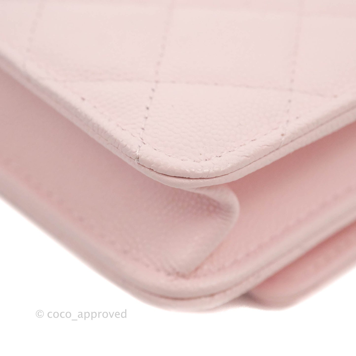 Chanel Quilted Wallet on Chain WOC Crystal Braided CC Light Pink Caviar Gold Hardware