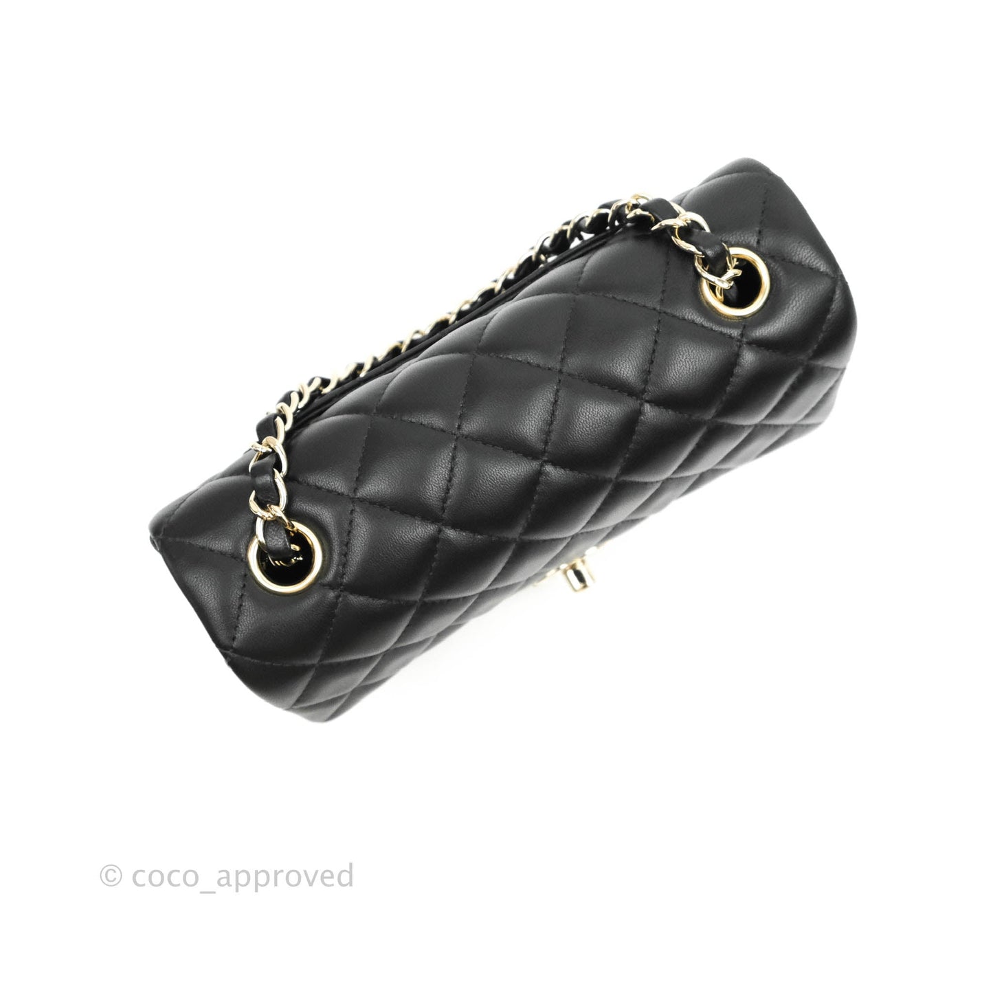 Chanel Quilted Mini Rectangular Lambskin Black Gold Hardware