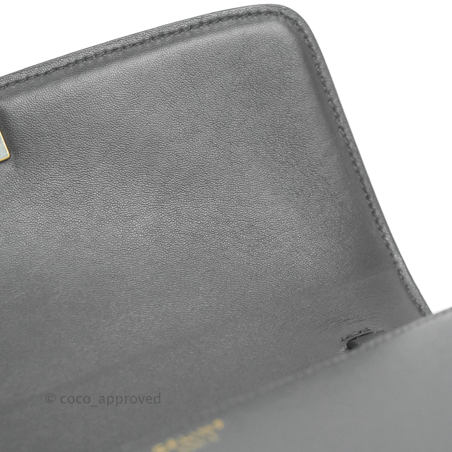 Celine Medium Classic Box Flap Dark Grey Liege Calfskin