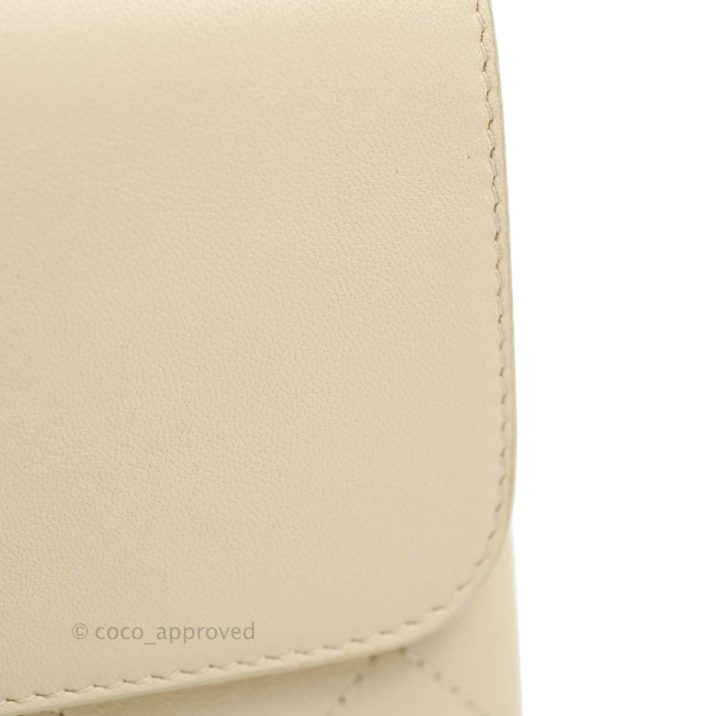 Chanel Small Flat Quilted Coco Luxe Flap Bag Light Beige Aged Gold Hardware