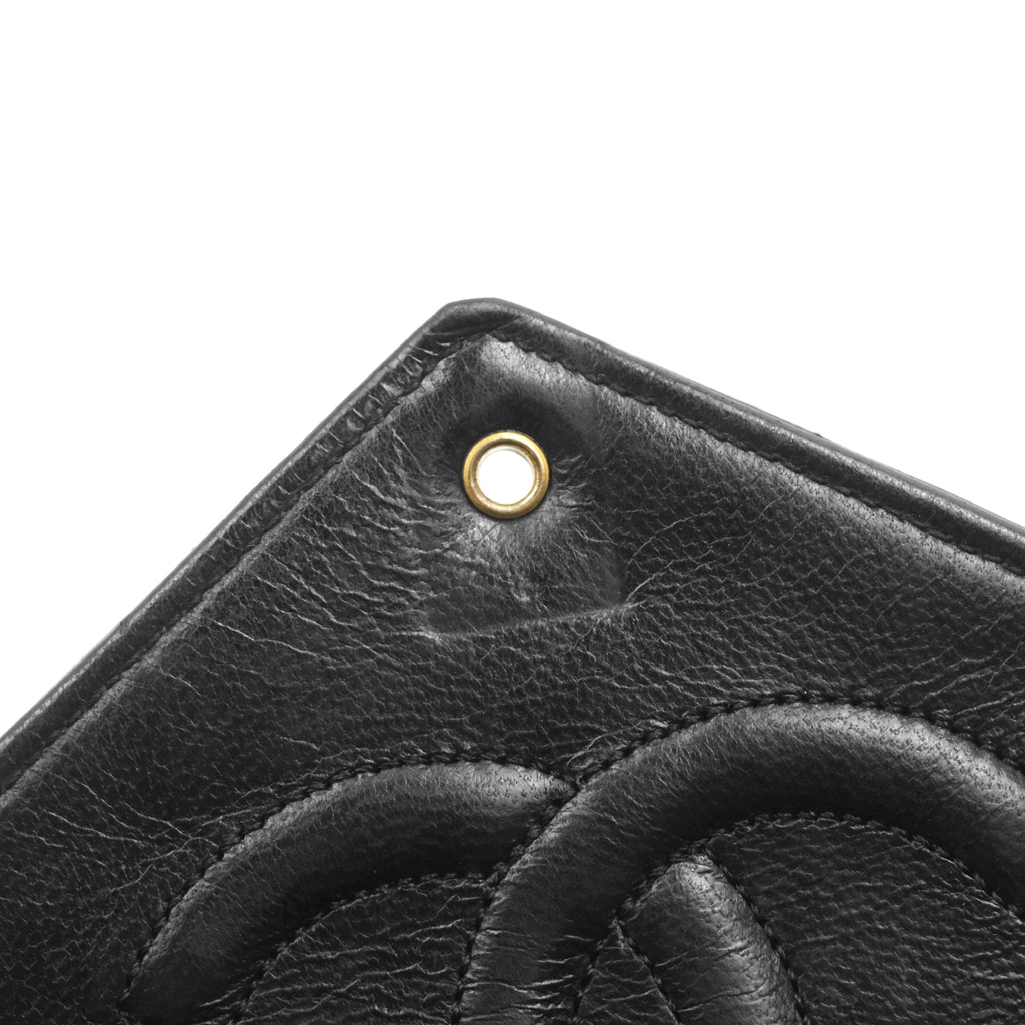 Chanel Vintage CC Clip-lock Flap Bag Black Lambskin 24K Gold Hardware