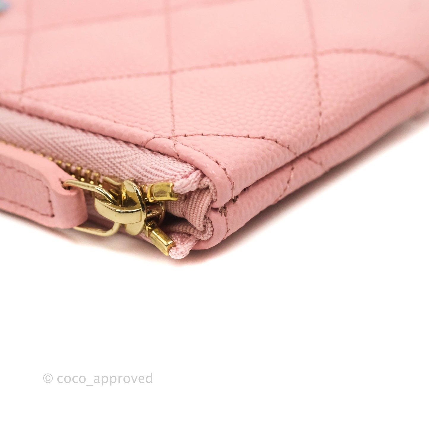 Chanel Mini Quilted O Case Pink Caviar Gold Hardware
