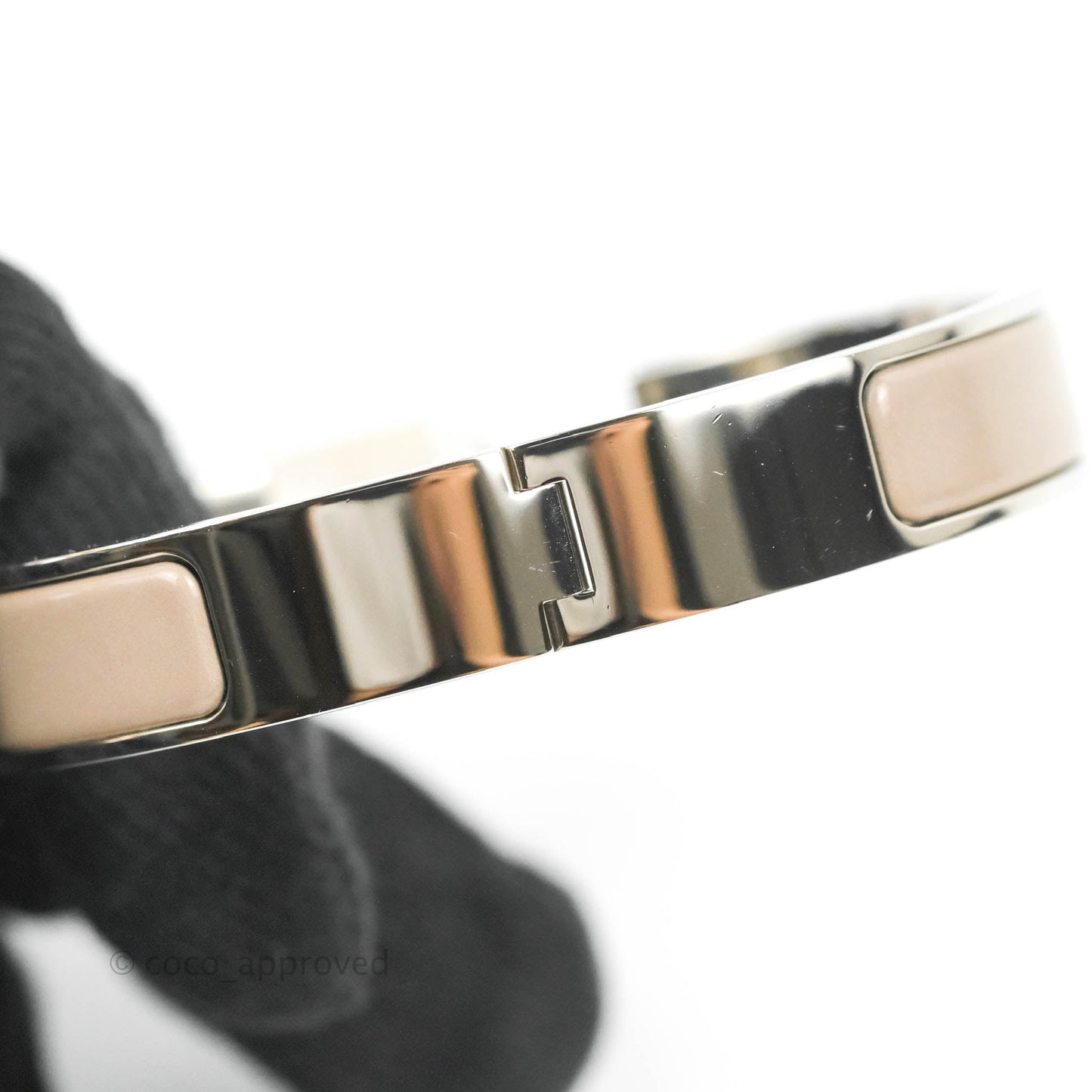 Hermes Clic Cadenas Bracelet Marron Glacé Palladium Hardware