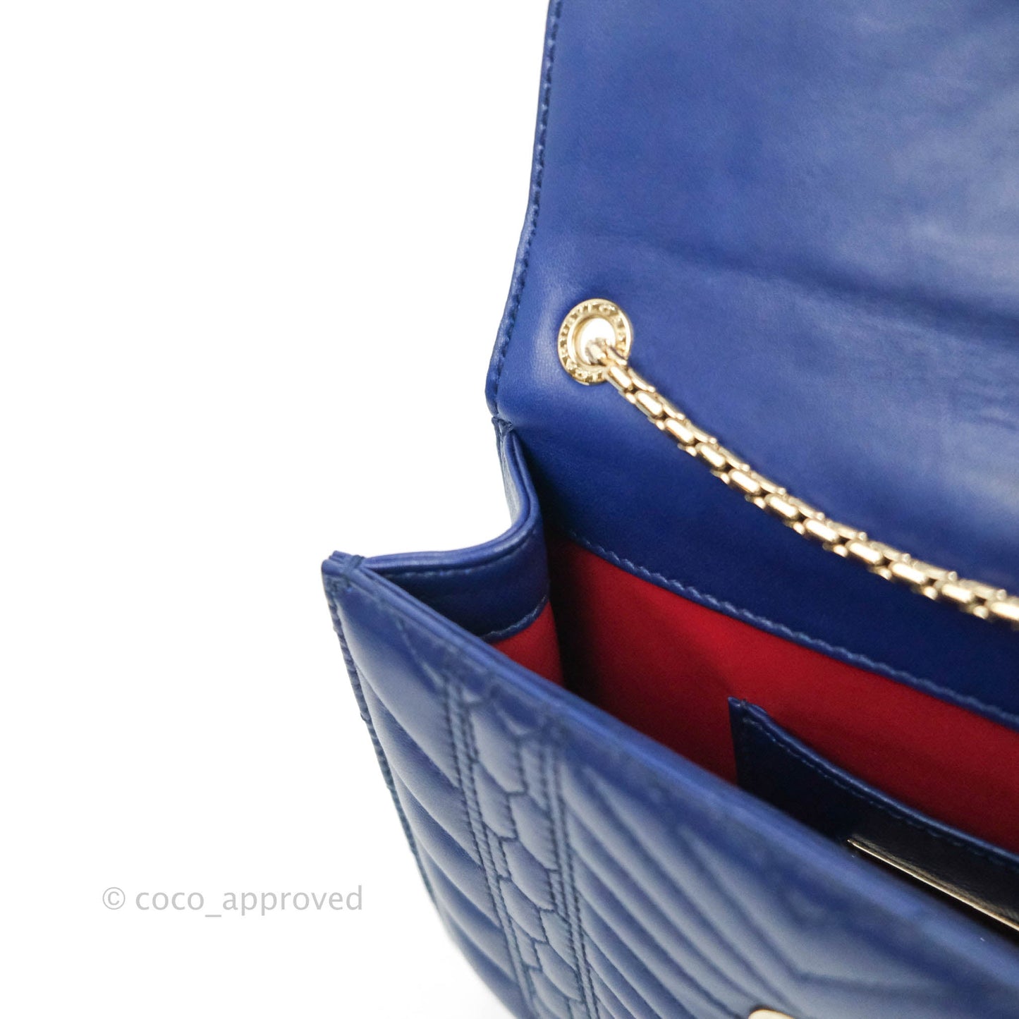 Bvlgari Small Quilted Scaglie Serpenti Forever Shoulder Bag in Blue