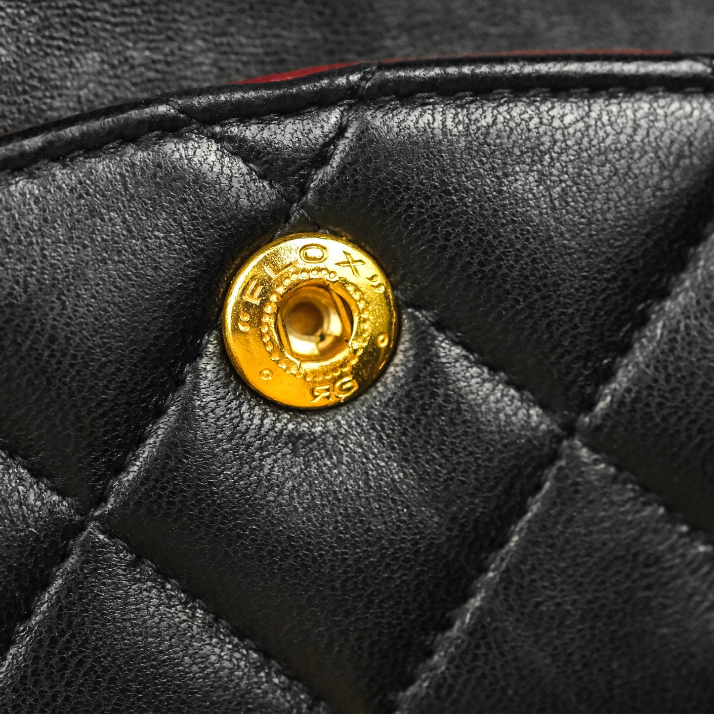 Chanel Vintage Classic M/L Medium Double Flap Bag Black Lambskin 24K Gold Hardware