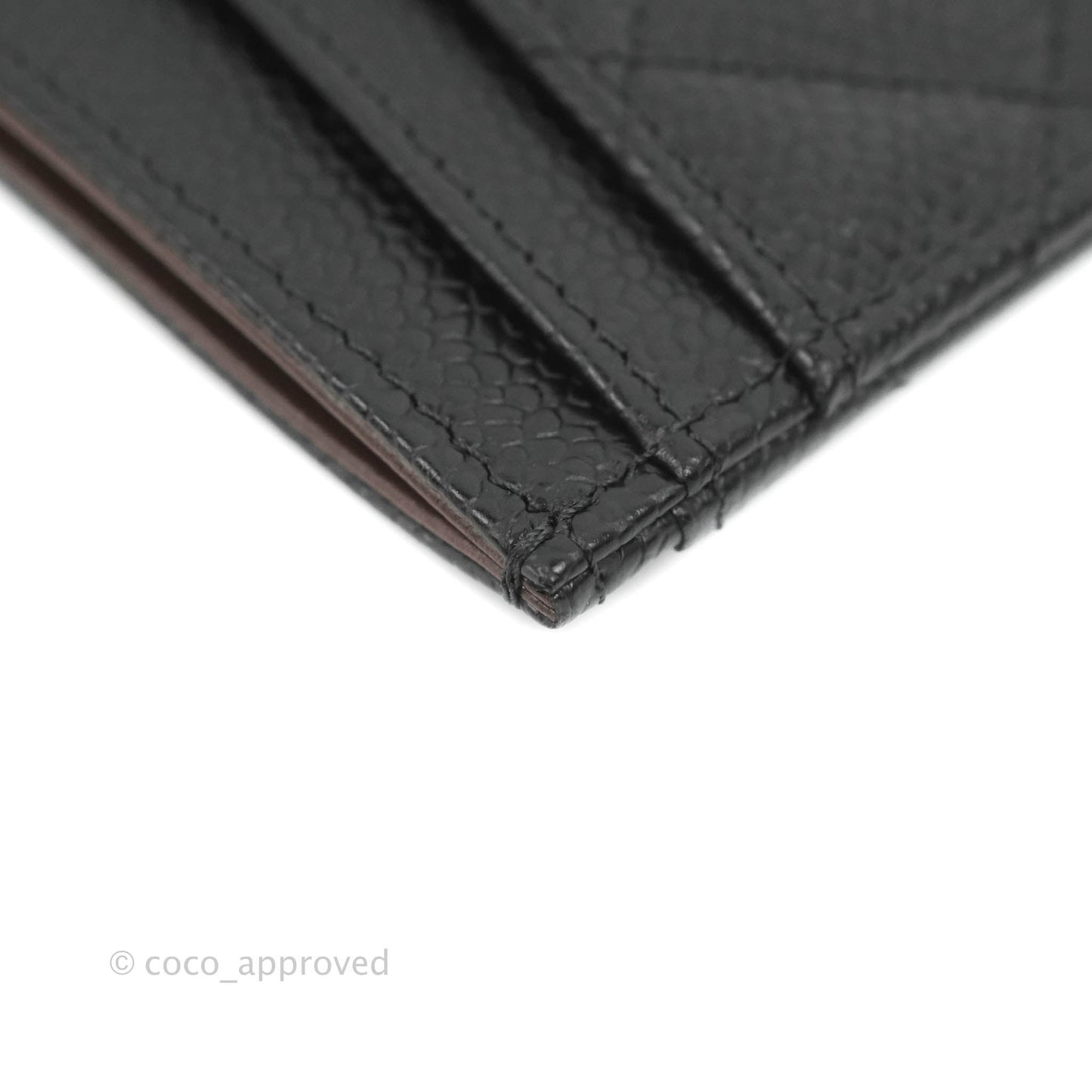Chanel Classic Flat Card Holder Black Caviar Gold Hardware