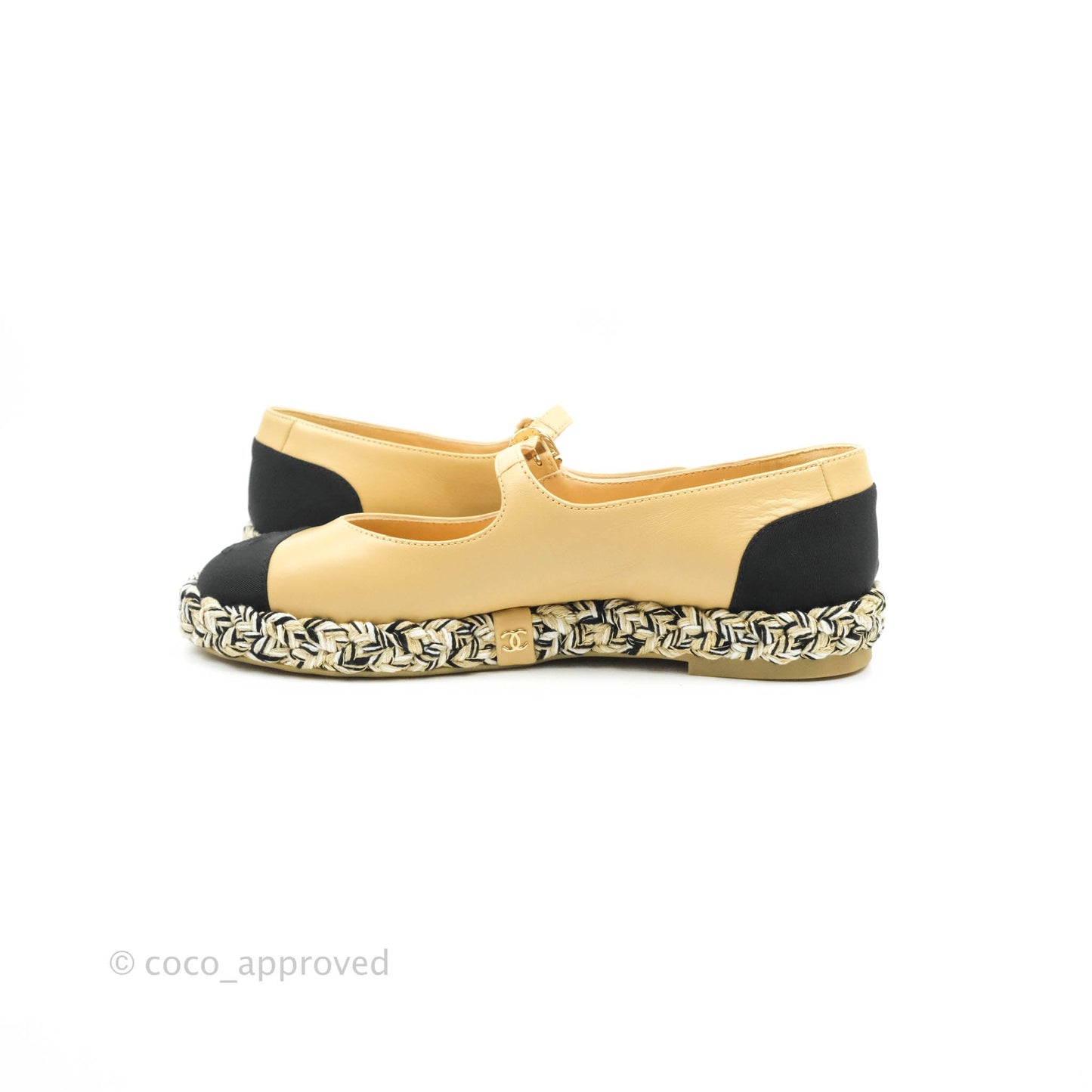Chanel Espadrilles Beige Black 39C