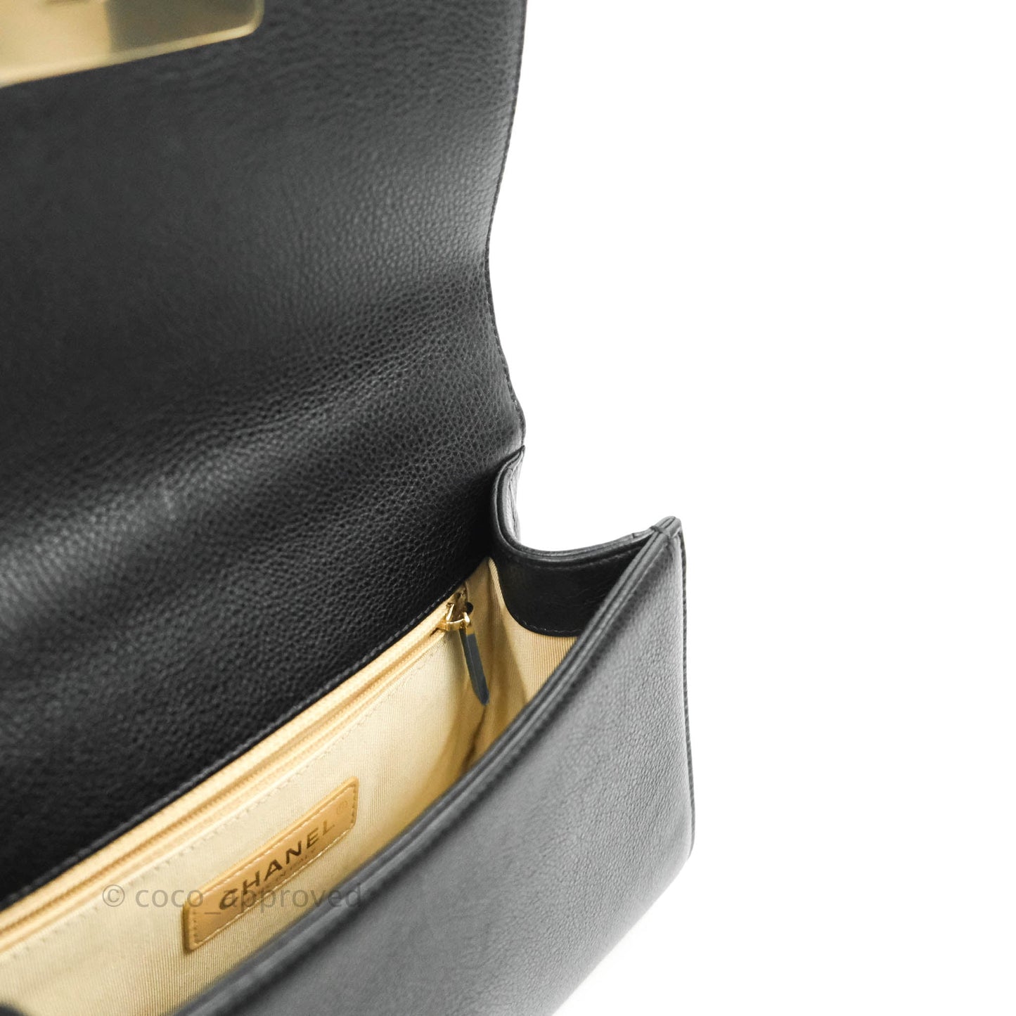 Chanel Quilted Small Label Click Flap Bag Black Grained Calfskin Gold Hardware