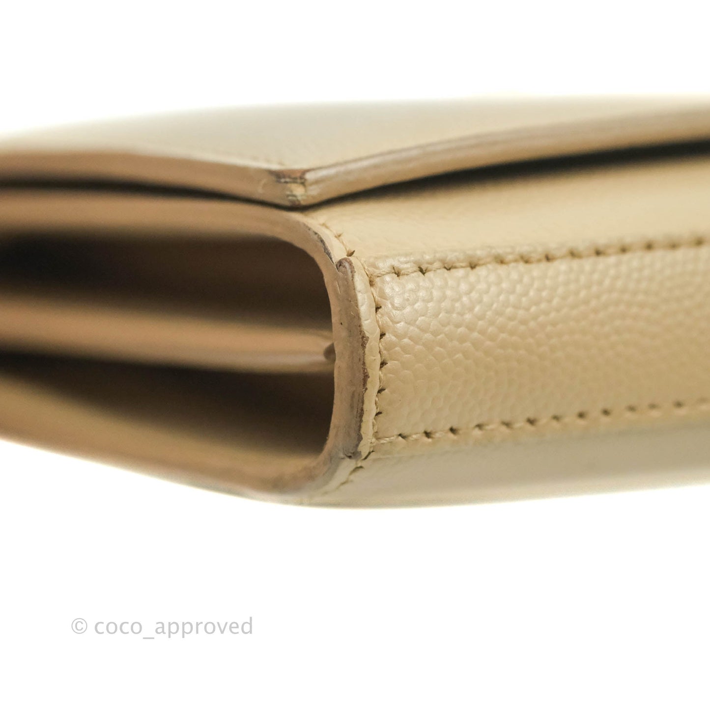 Saint Laurent Classic Beige Grained Leather Gold Hardware