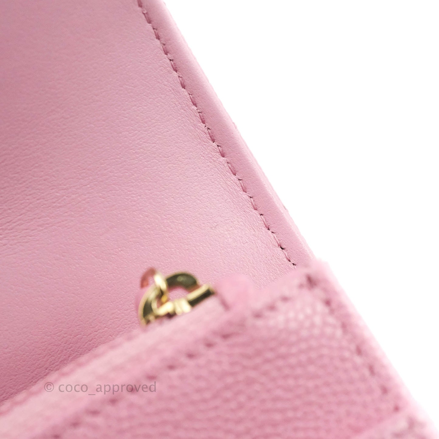 Chanel Top Handle Wallet On Chain WOC Pink Caviar Gold Hardware 22S