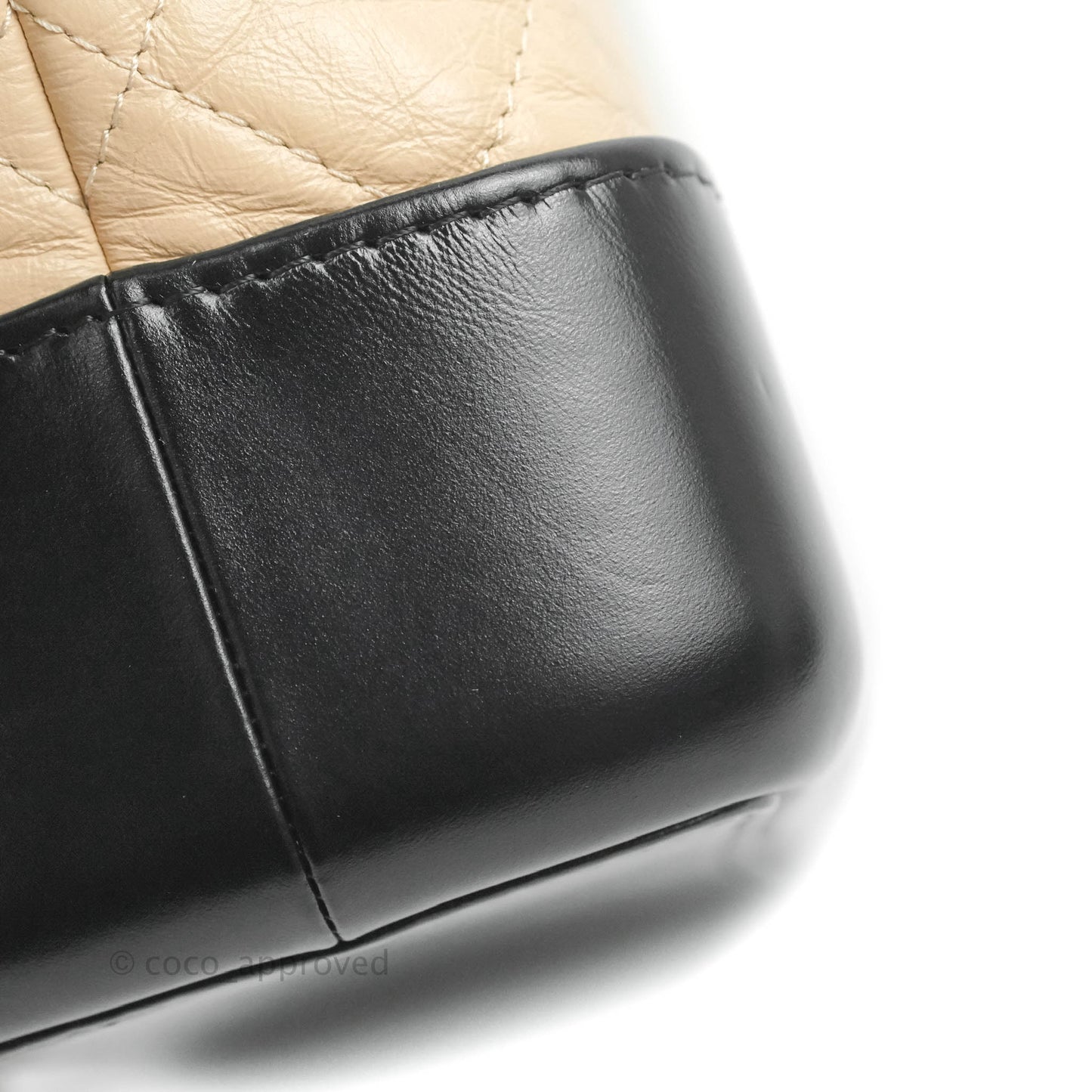 Chanel Small Gabrielle Backpack Beige Black Aged Calfskin