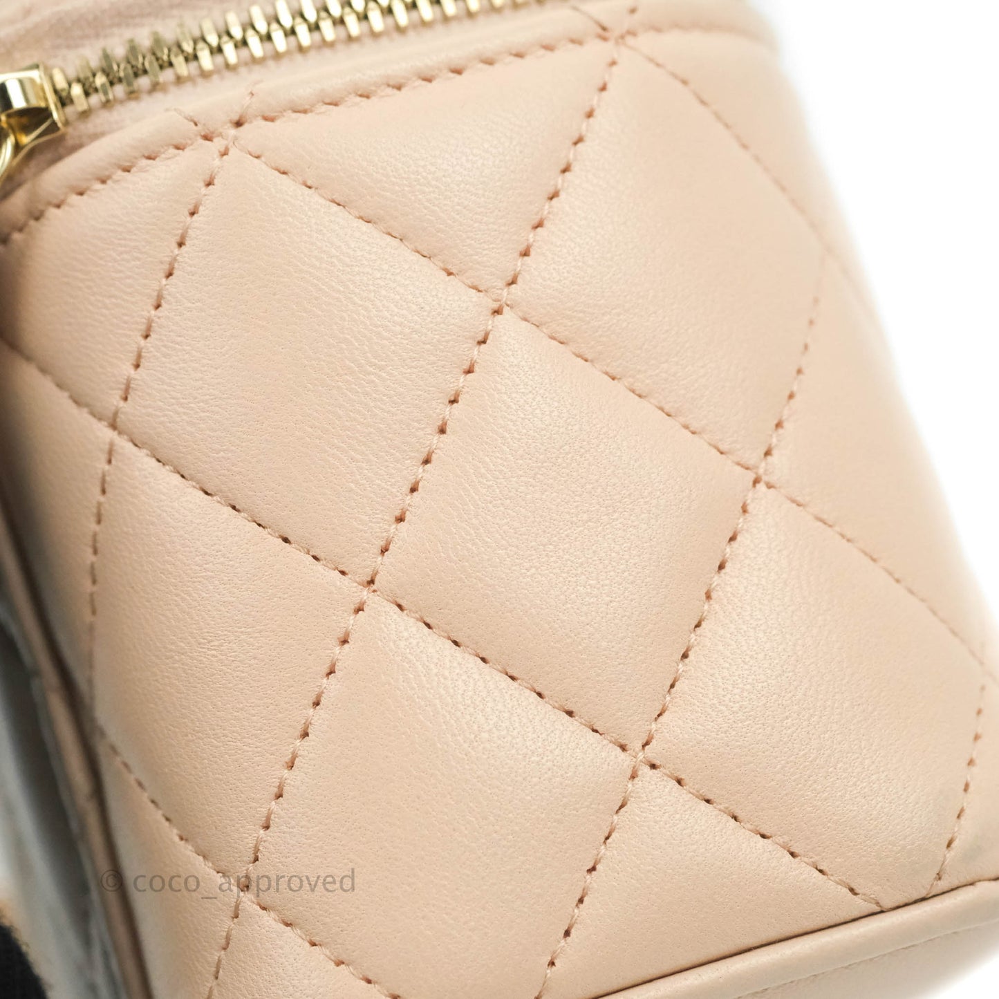 Chanel Classic Mini Pearl Crush Vanity With Chain Light Pink Lambskin Aged Gold Hardware