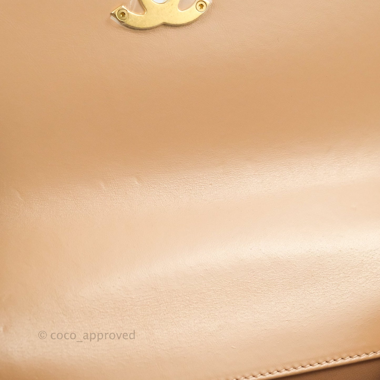 Chanel Quilted Perfect Fit Adjustable Beige Calfskin Gold Hardware 21A