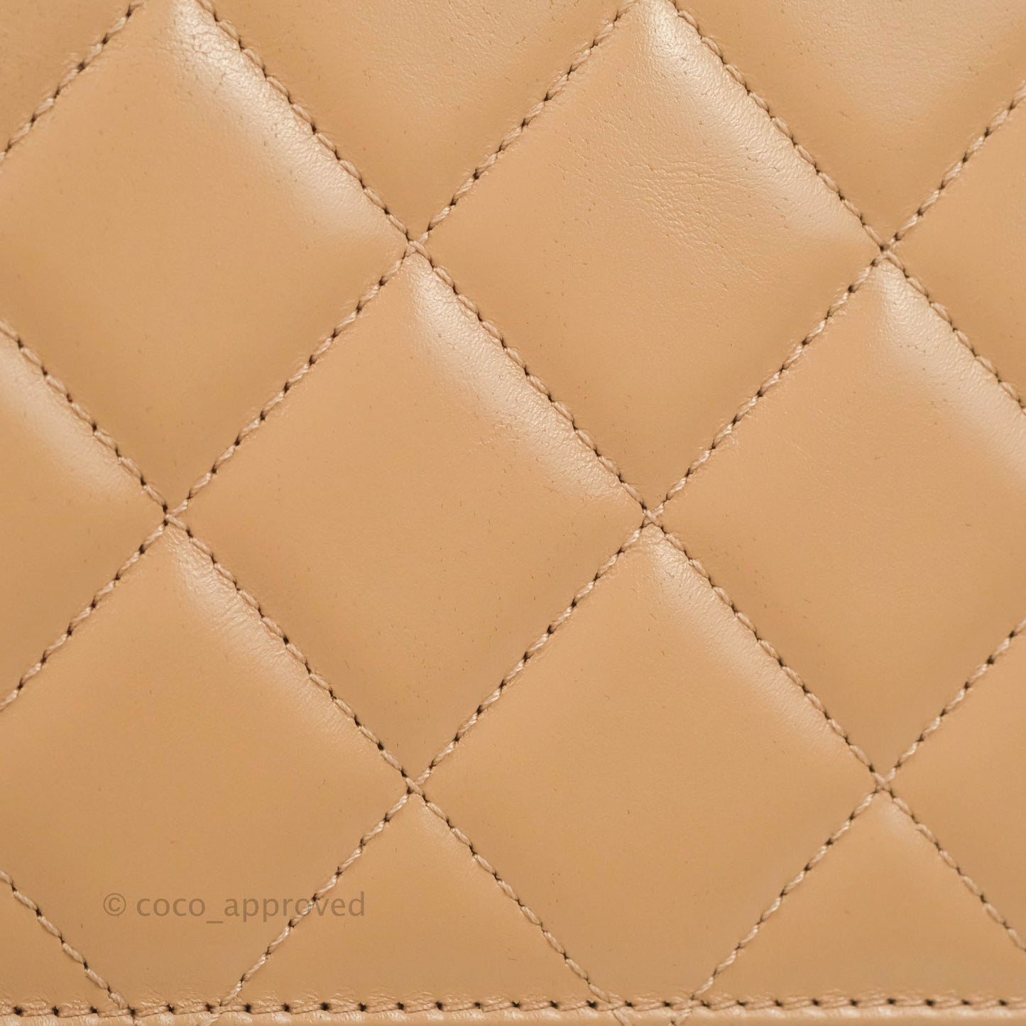 Chanel Quilted Perfect Fit Adjustable Beige Calfskin Gold Hardware 21A