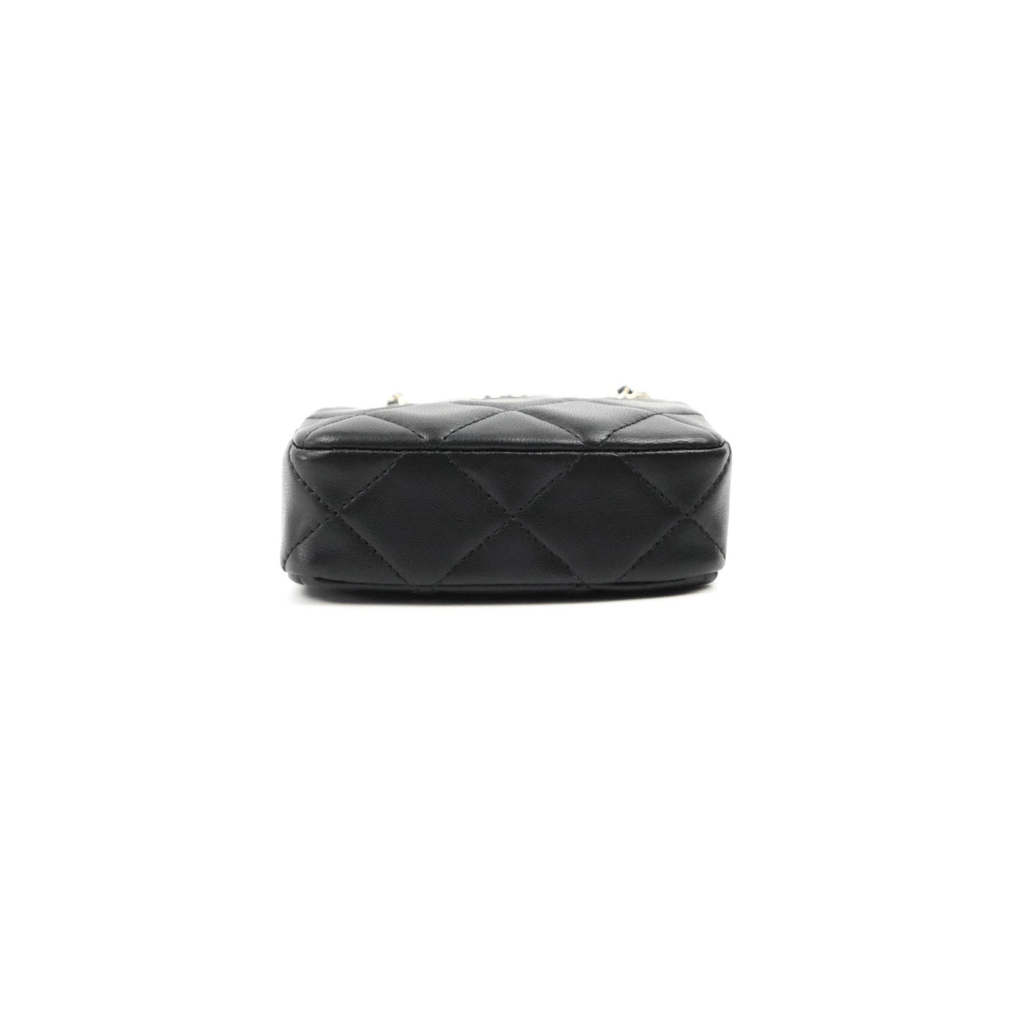 Chanel Mini Clutch With Chain Black Lambskin Gold Hardware 22C