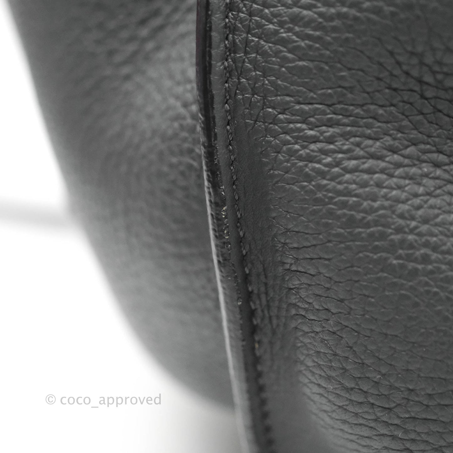 Celine Small Big Bag Black Supple Grained Leather Silver Hardware Dark Grey
