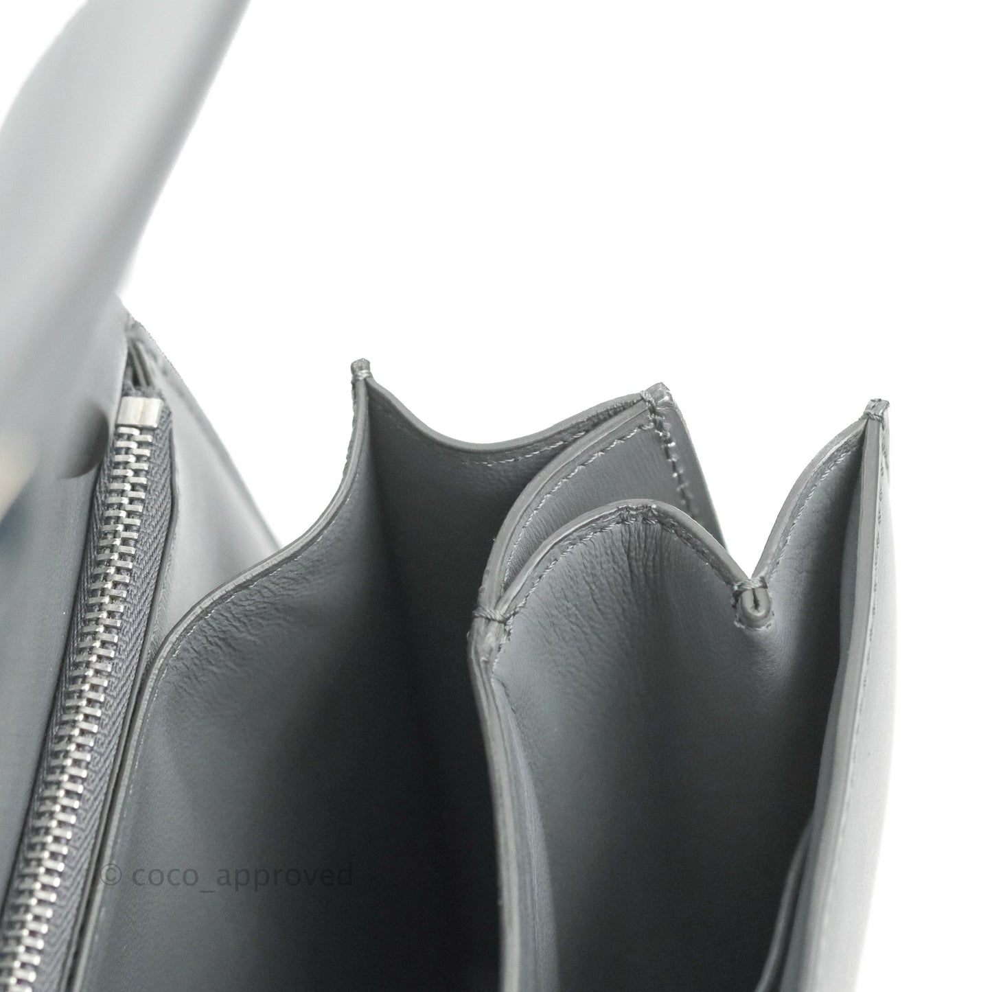 Celine Medium Classic Box Flap Grey Calfskin