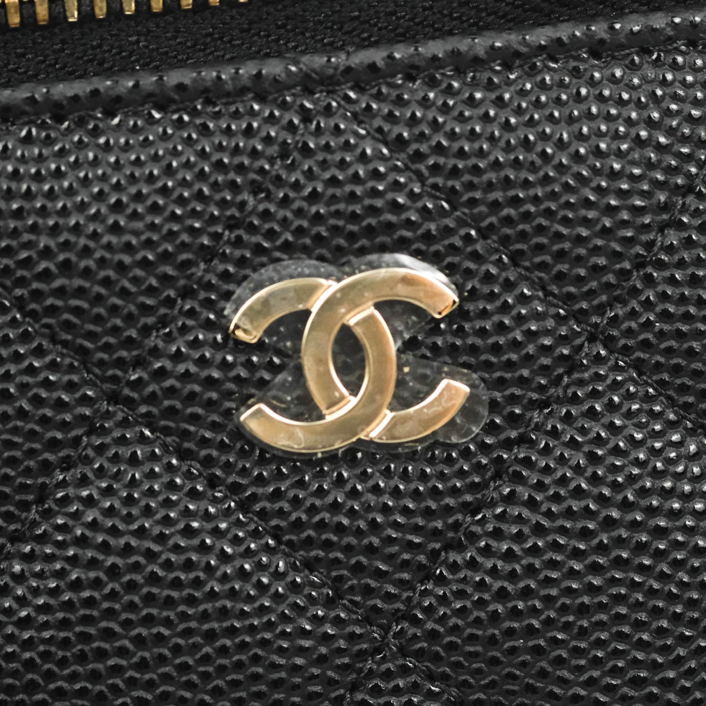 Chanel Mini Vanity With Chain Black Caviar Gold Hardware