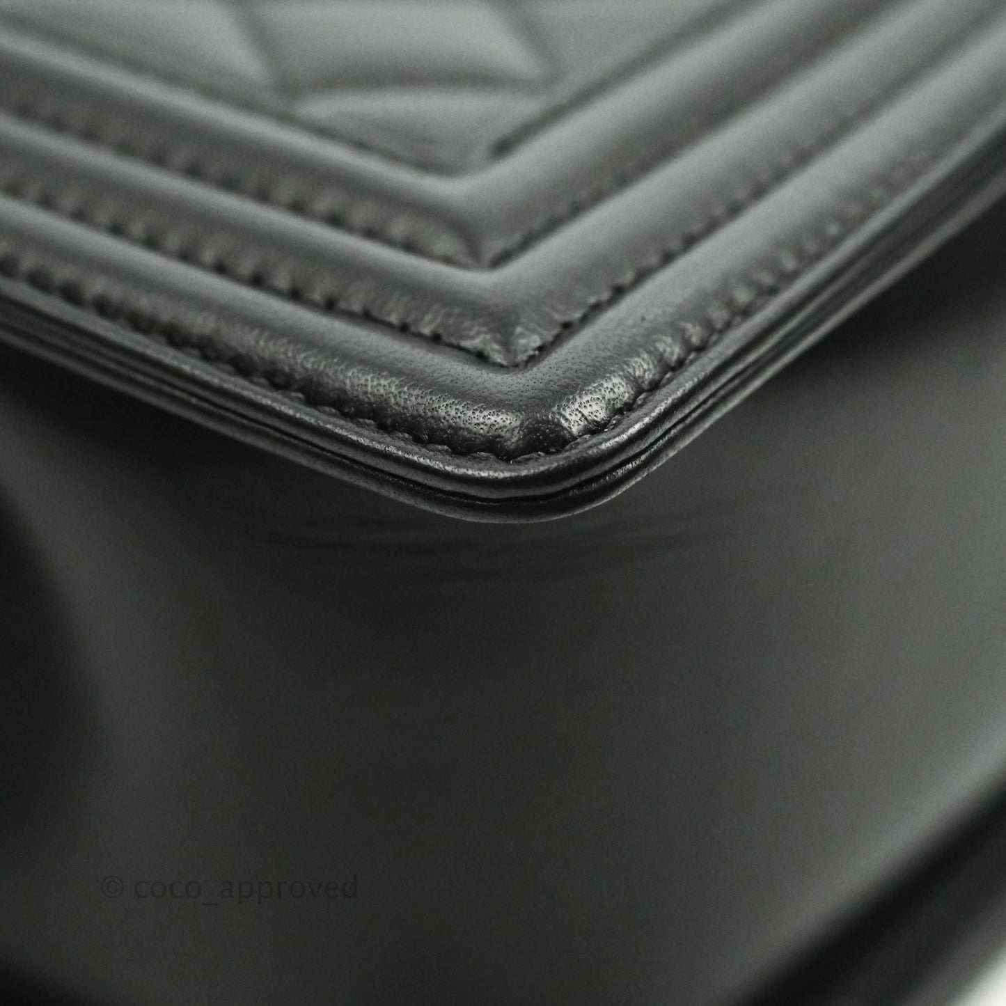 Chanel Quilted Medium Boy Black Lambskin Ruthenium Hardware