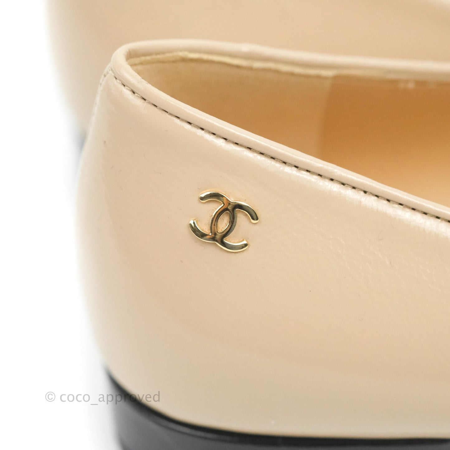 Chanel Beige Black Chain Details Loafers 35.5