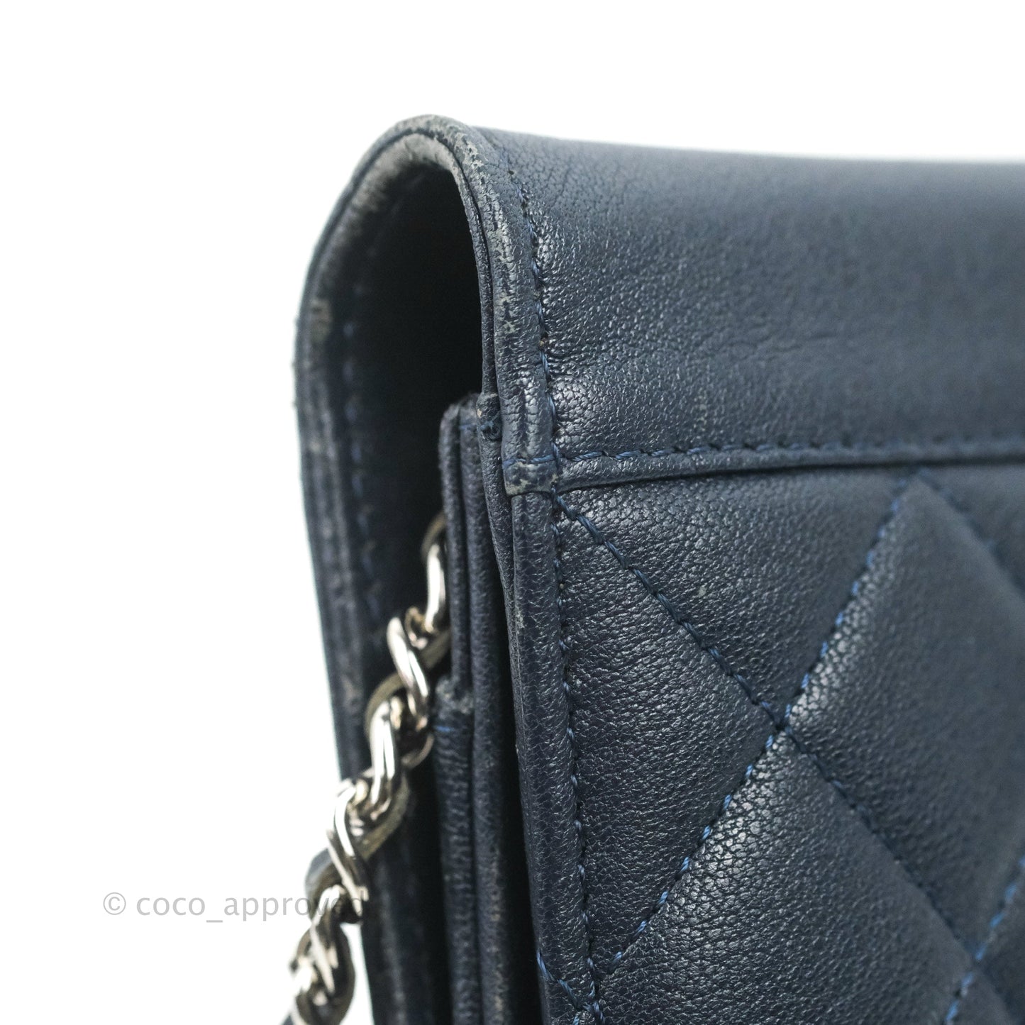 Chanel Urban Companion Wallet on Chain WOC Navy Calfskin Silver Hardware