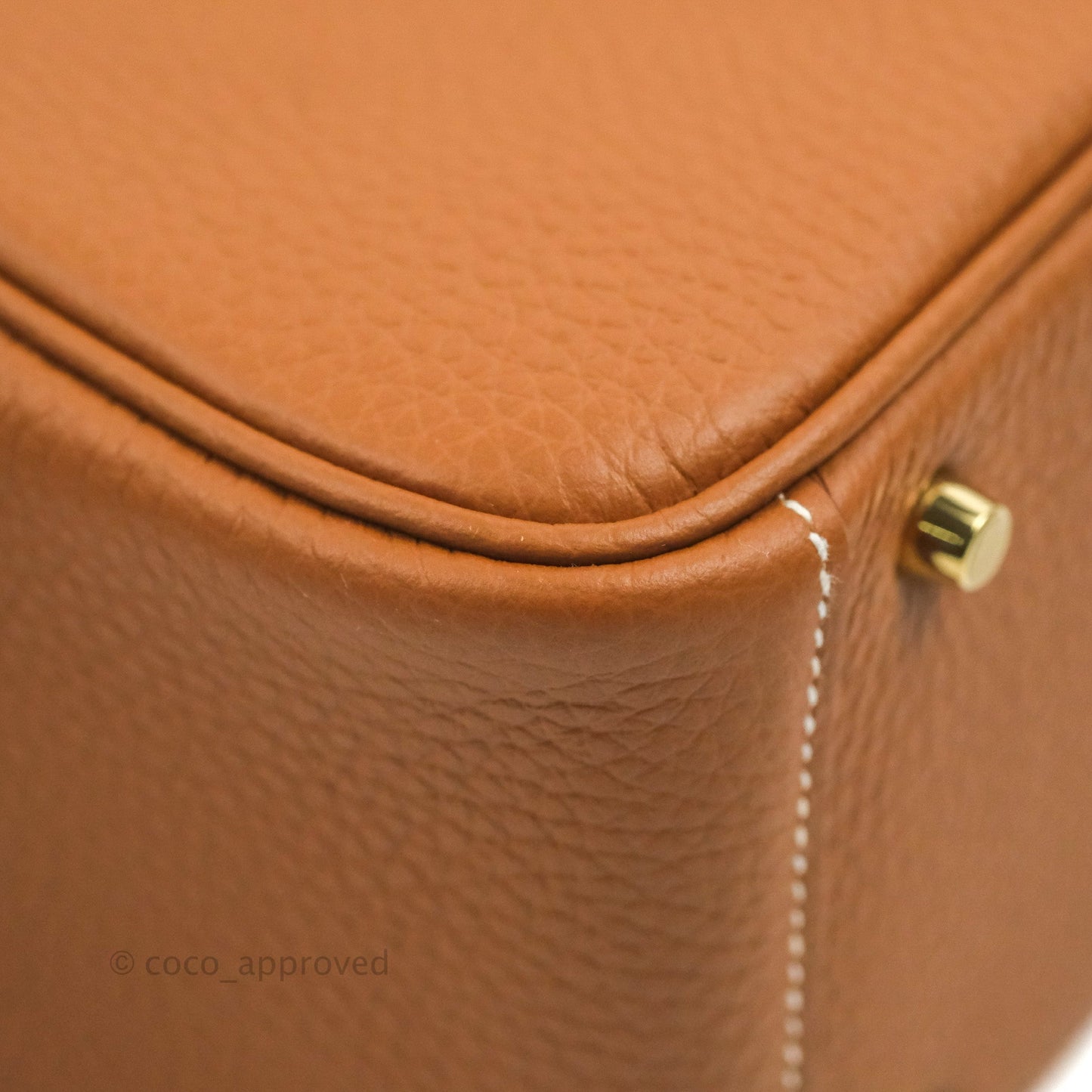 Hermès Mini Lindy 20 Gold Clemence Gold Hardware