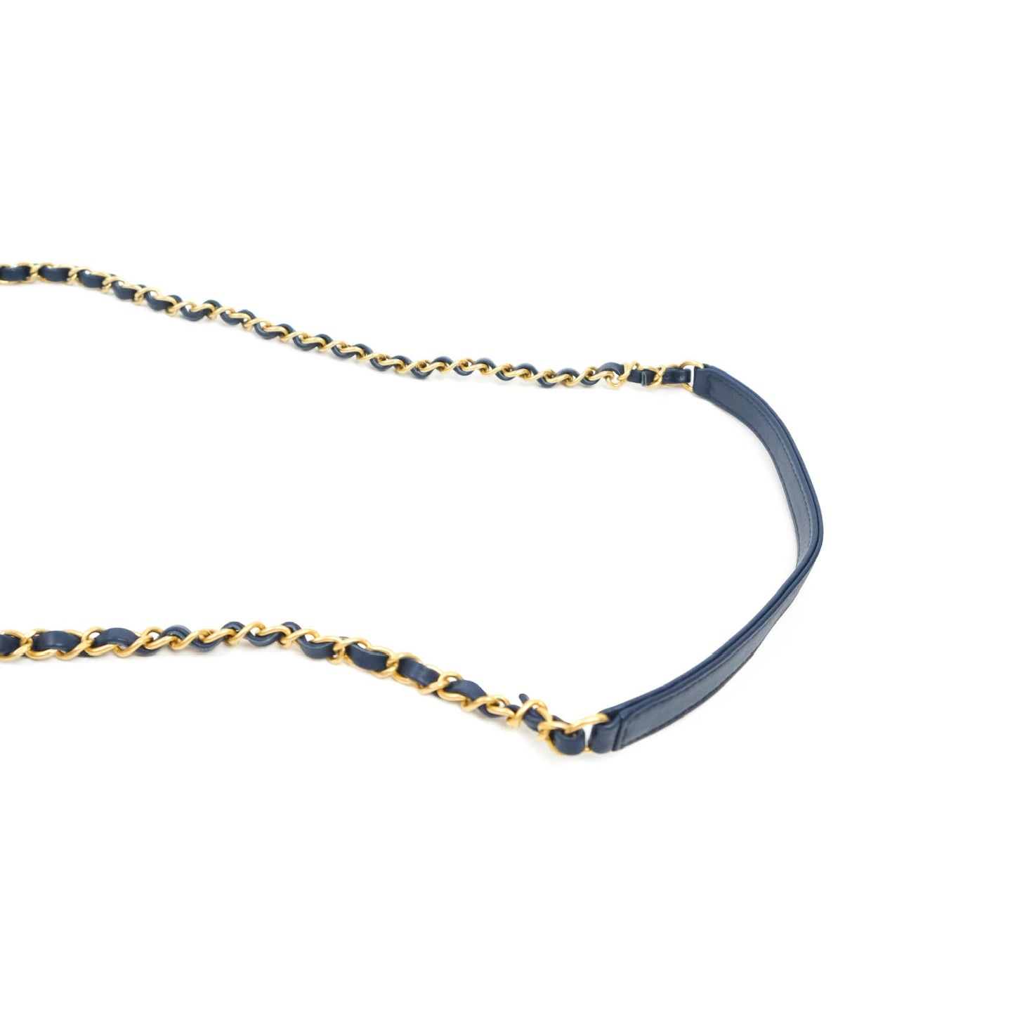 Chanel Circular Handle Flap Bag Navy Lambskin Aged Gold Hardware