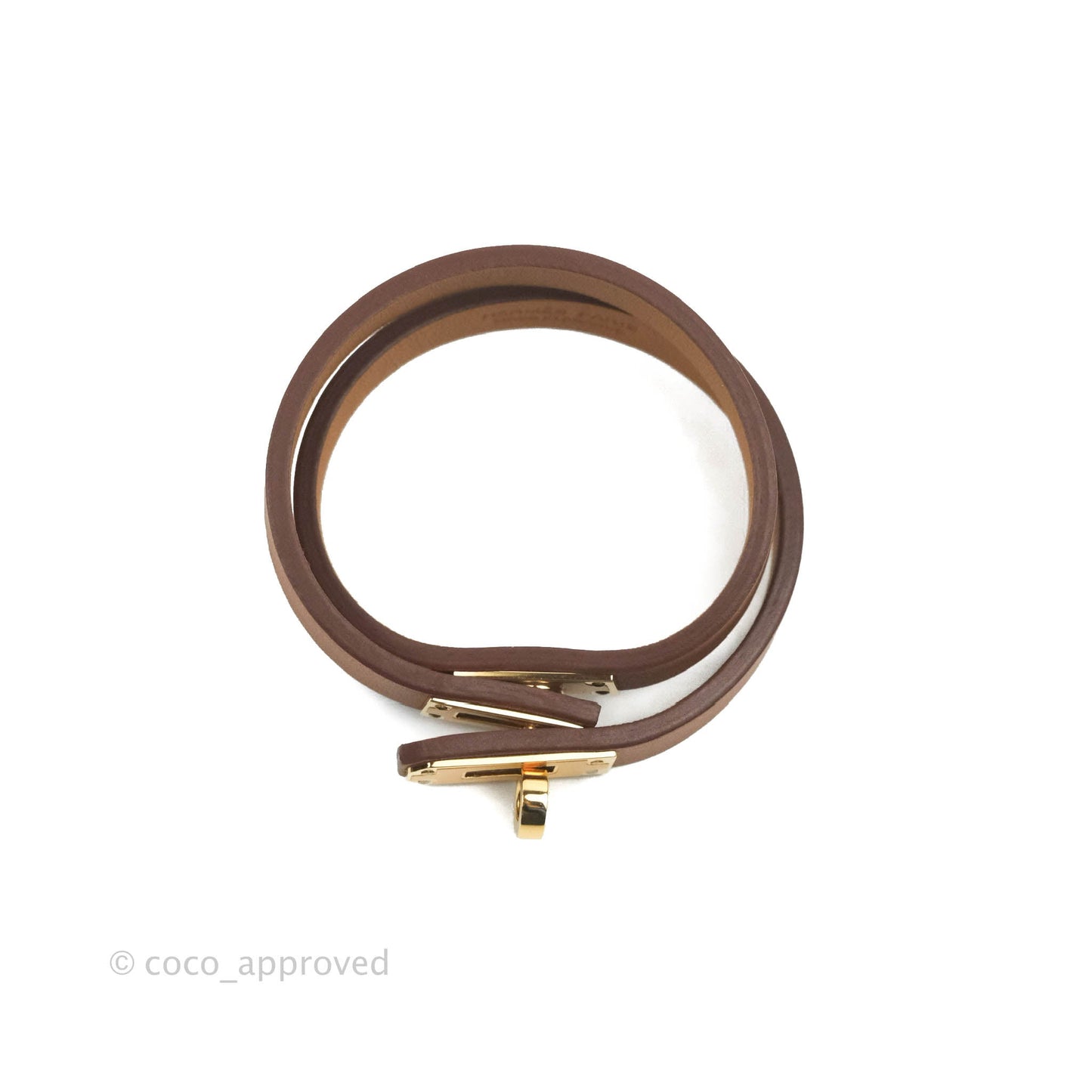 Hermès Kelly Double Tour Bracelet Gold Swift Gold Hardware