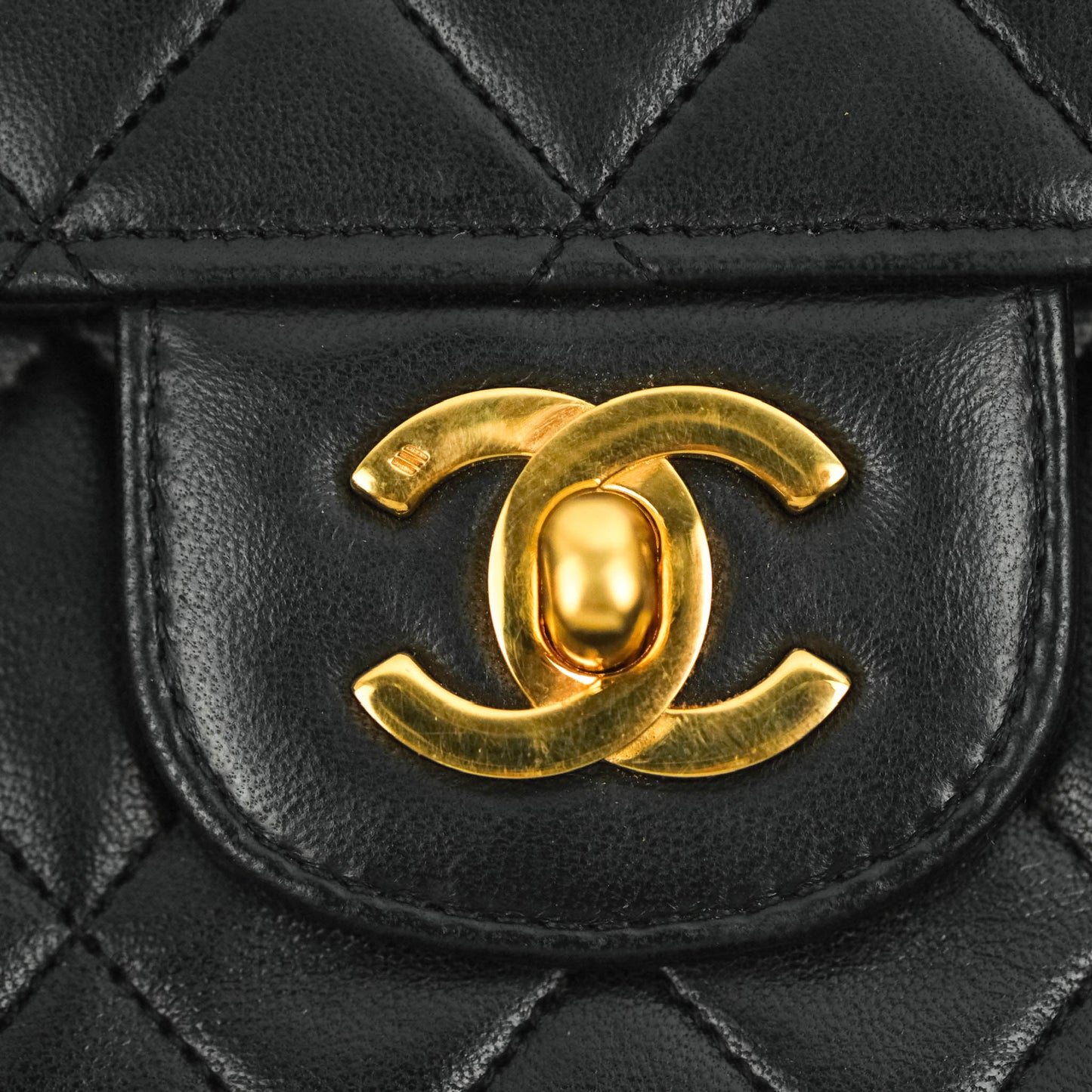 Chanel Classic Double Flap Vintage Black Lambskin 24K Gold Hardware