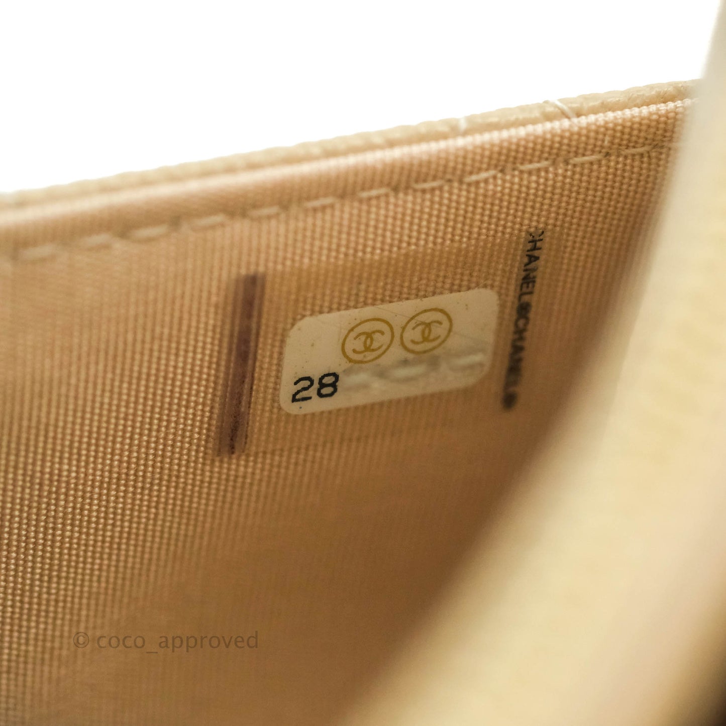 Chanel Quilted Golden Class Wallet on Chain WOC Light Beige Caviar Gold Hardware