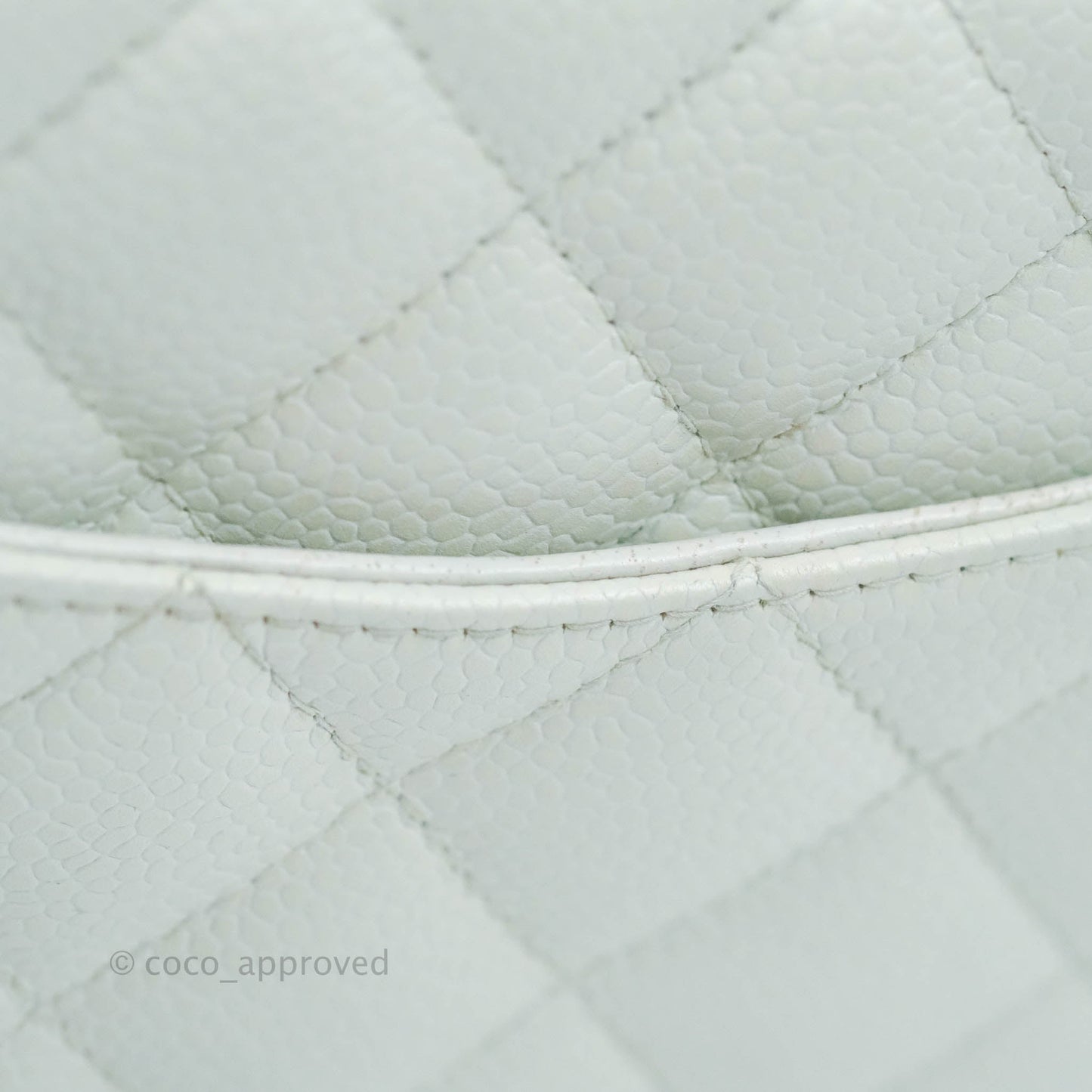 Chanel Quilted Vintage Mini Square Flap Light Blue Caviar 24K Gold Hardware