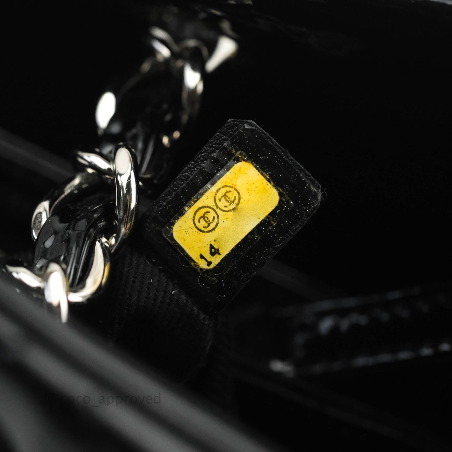 Chanel Mademoiselle Medium Bowling Black Patent Leather Silver Hardware